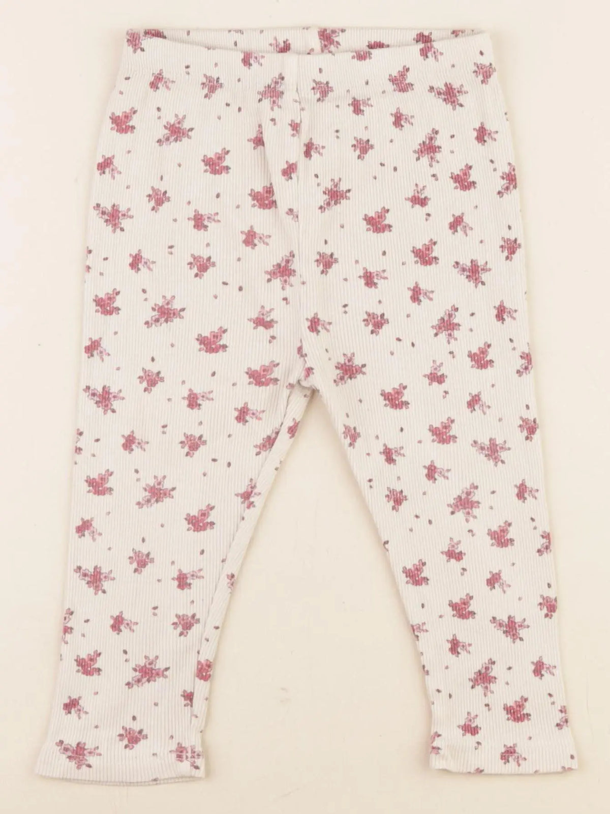 Vertbaudet - legging beige, rose - 18 mois