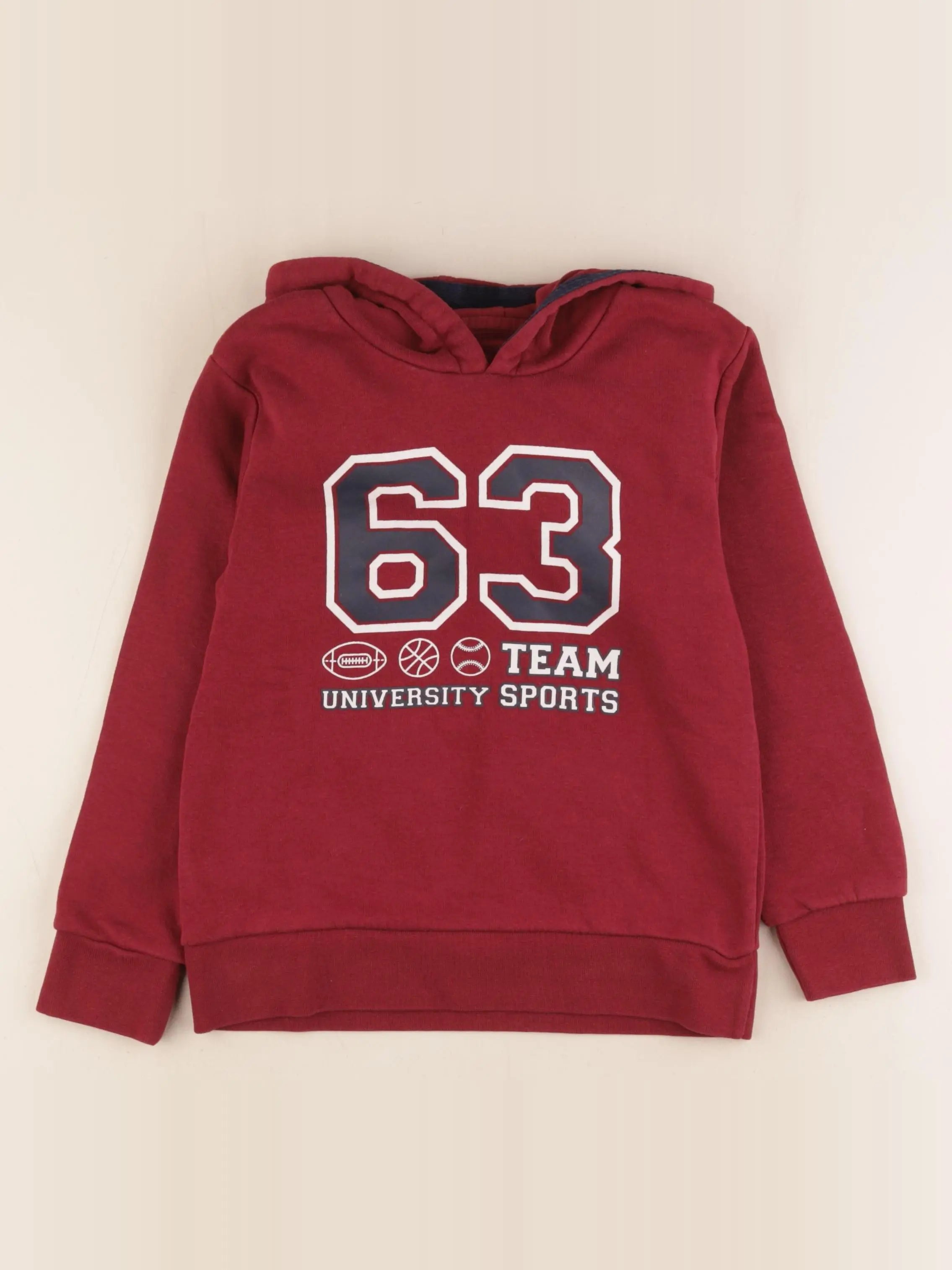 Vertbaudet - sweat rouge - 8 ans