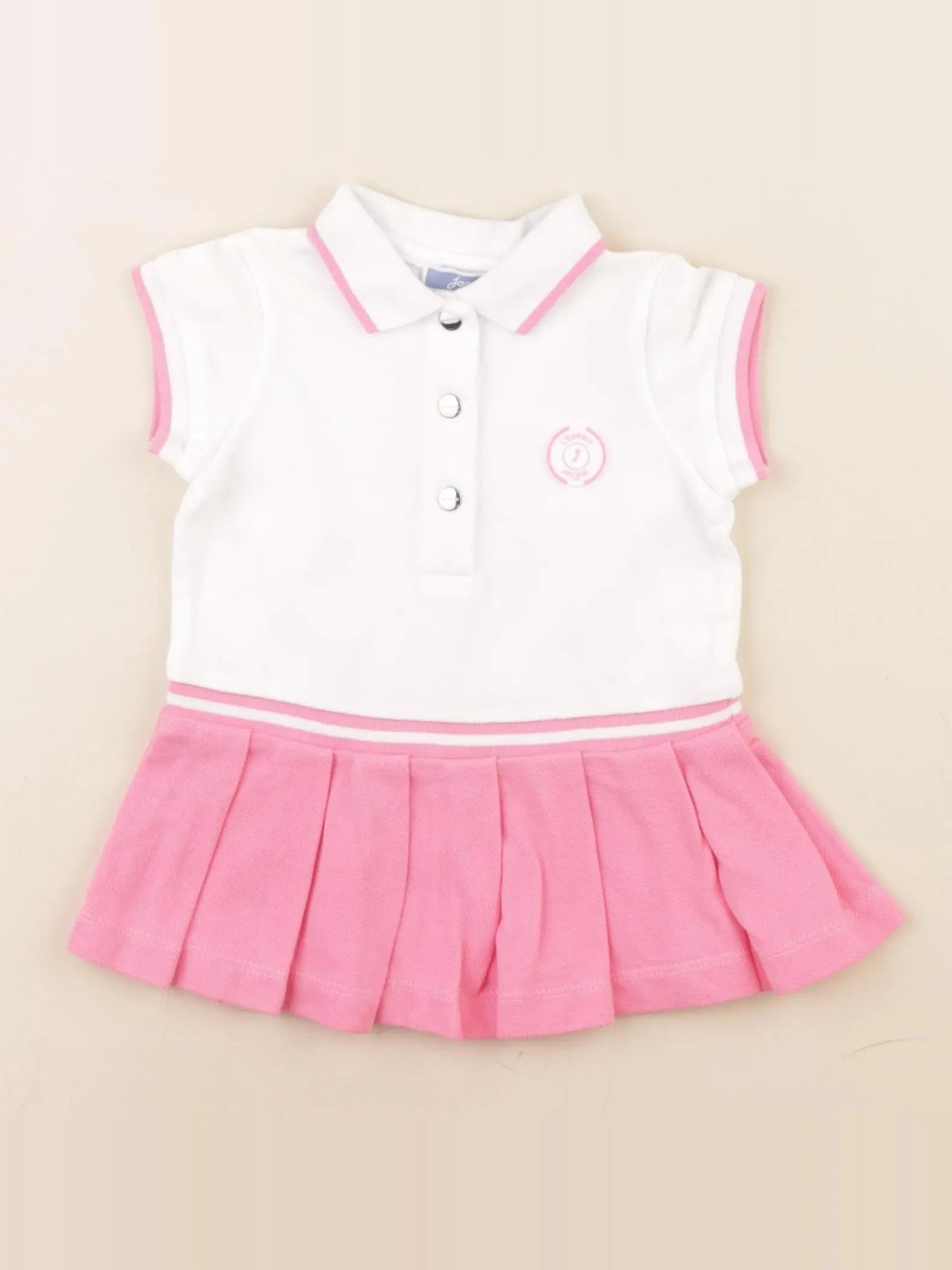 Jacadi - robe blanc, rose - 6 mois