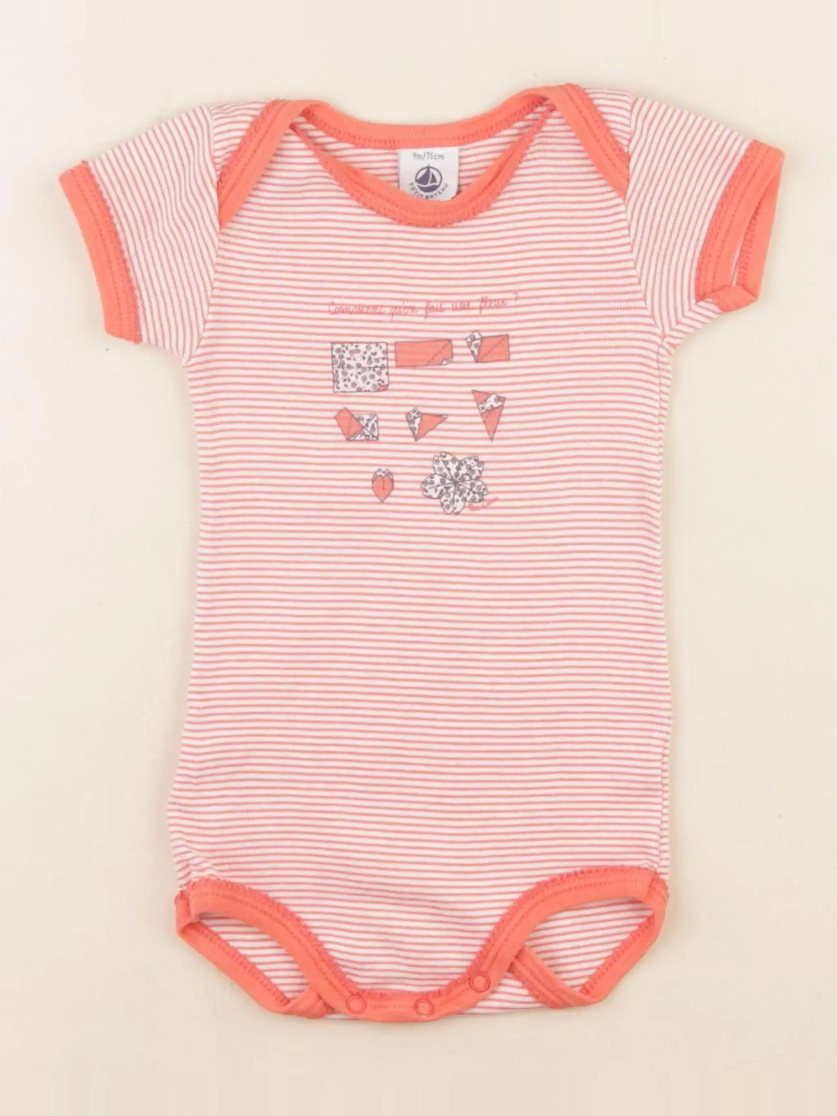 Petit Bateau - body rose - 9 mois