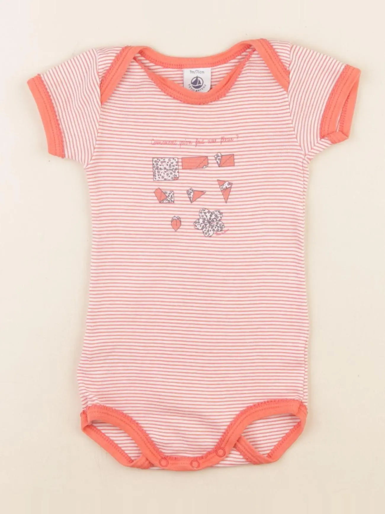 Petit Bateau - body rose - 9 mois