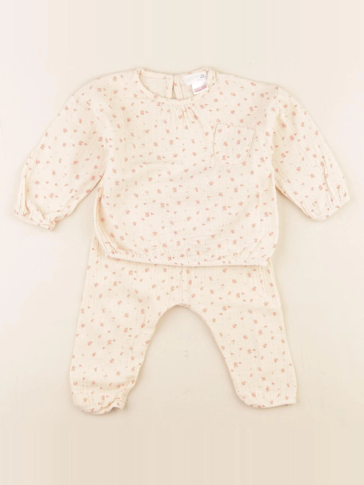 Zara - ensemble orange, rose - 3/6 mois