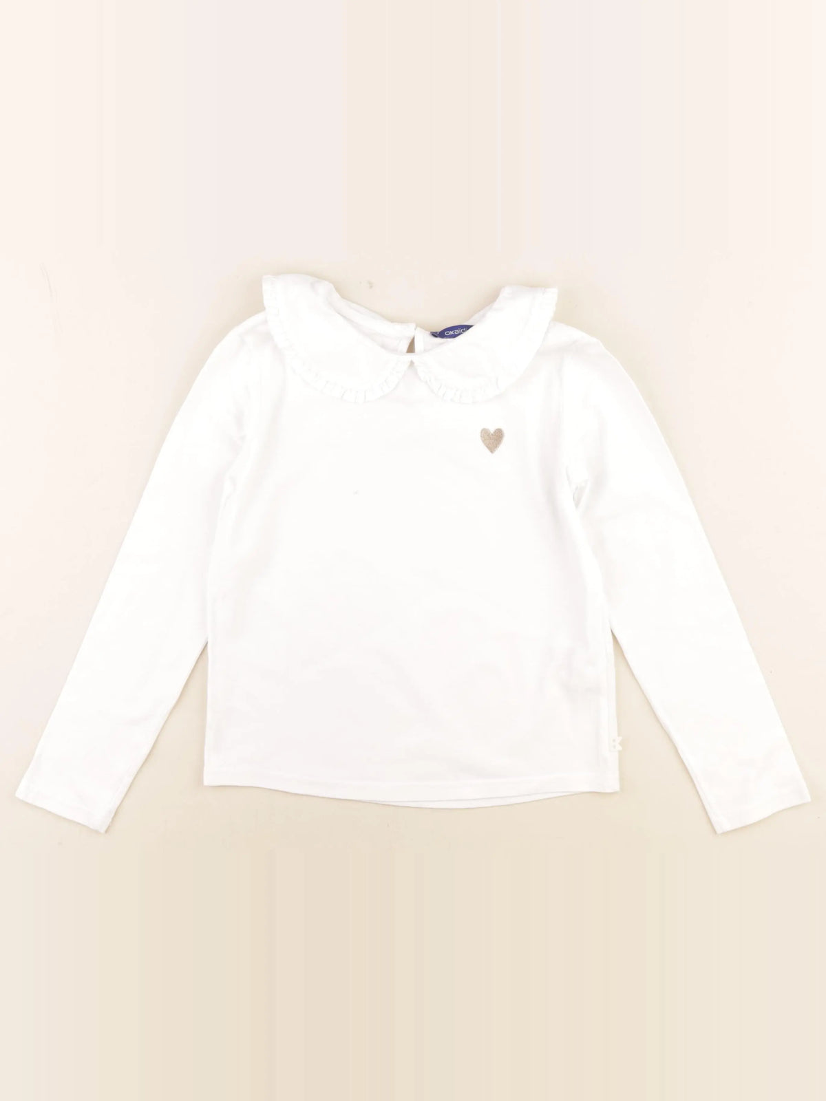 Okaidi - tee-shirt blanc, or - 10 ans