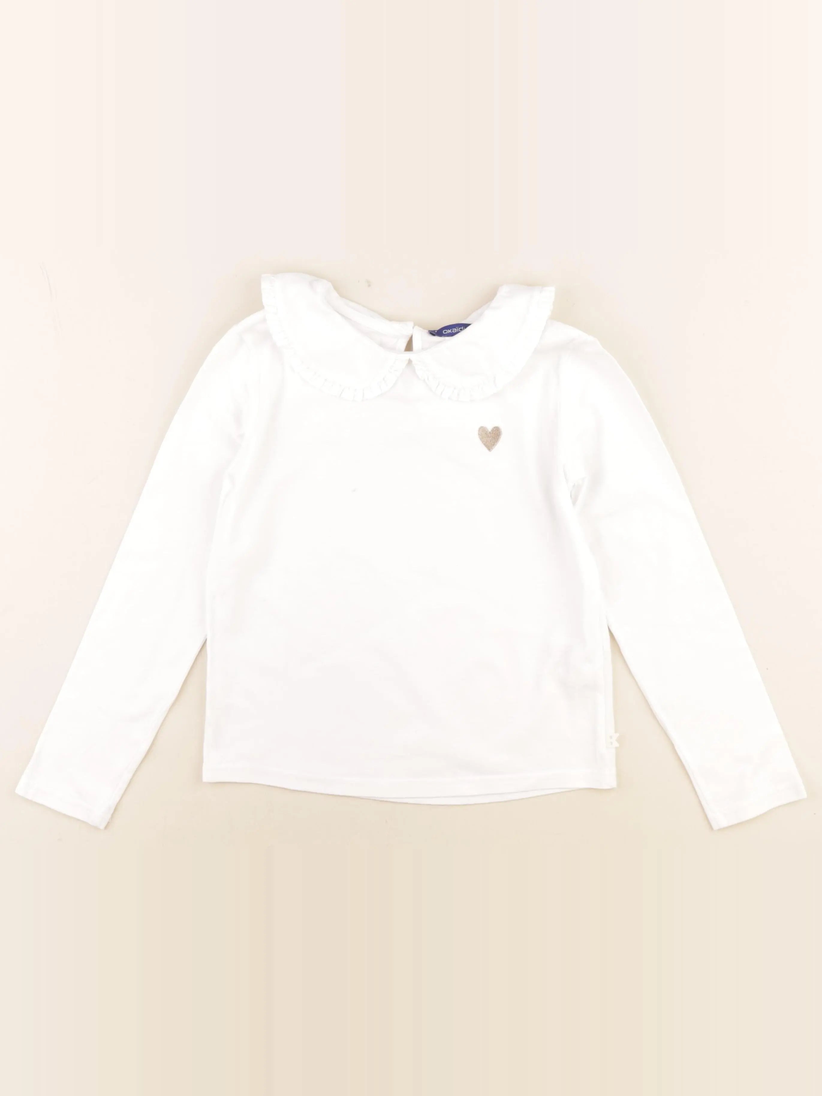 Okaidi - tee-shirt blanc, or - 10 ans