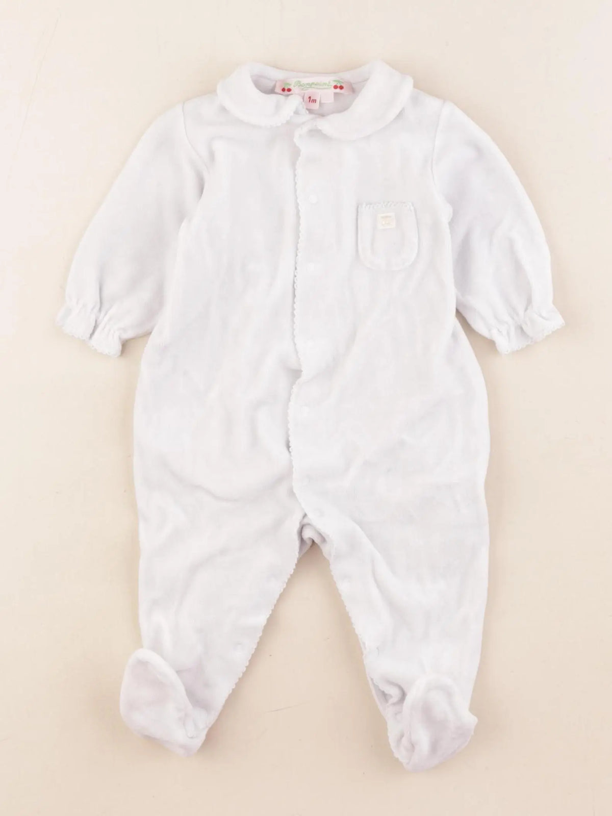 Bonpoint - pyjama velours blanc - 1 mois