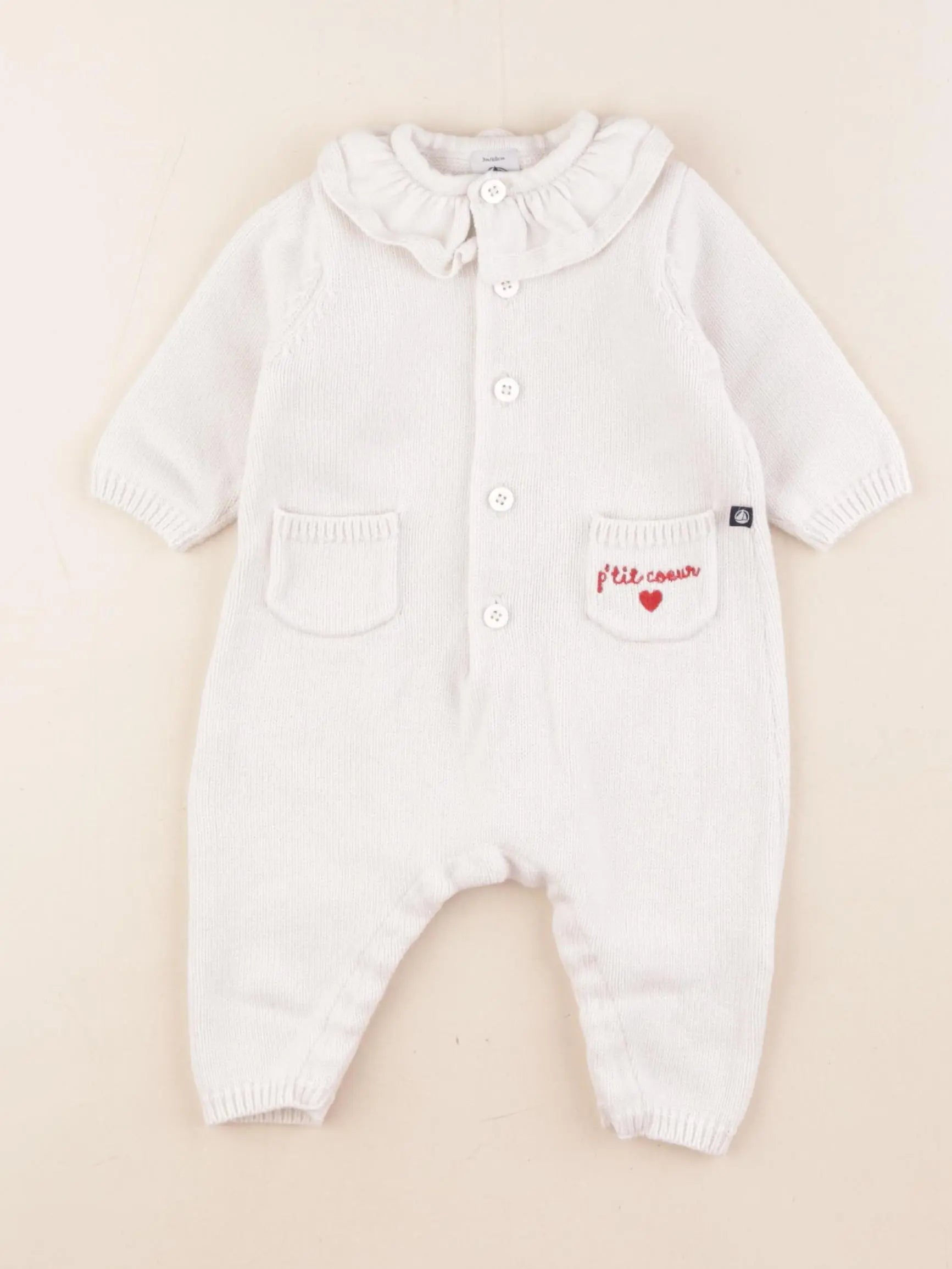 Petit Bateau - combinaison blanc - 3 mois