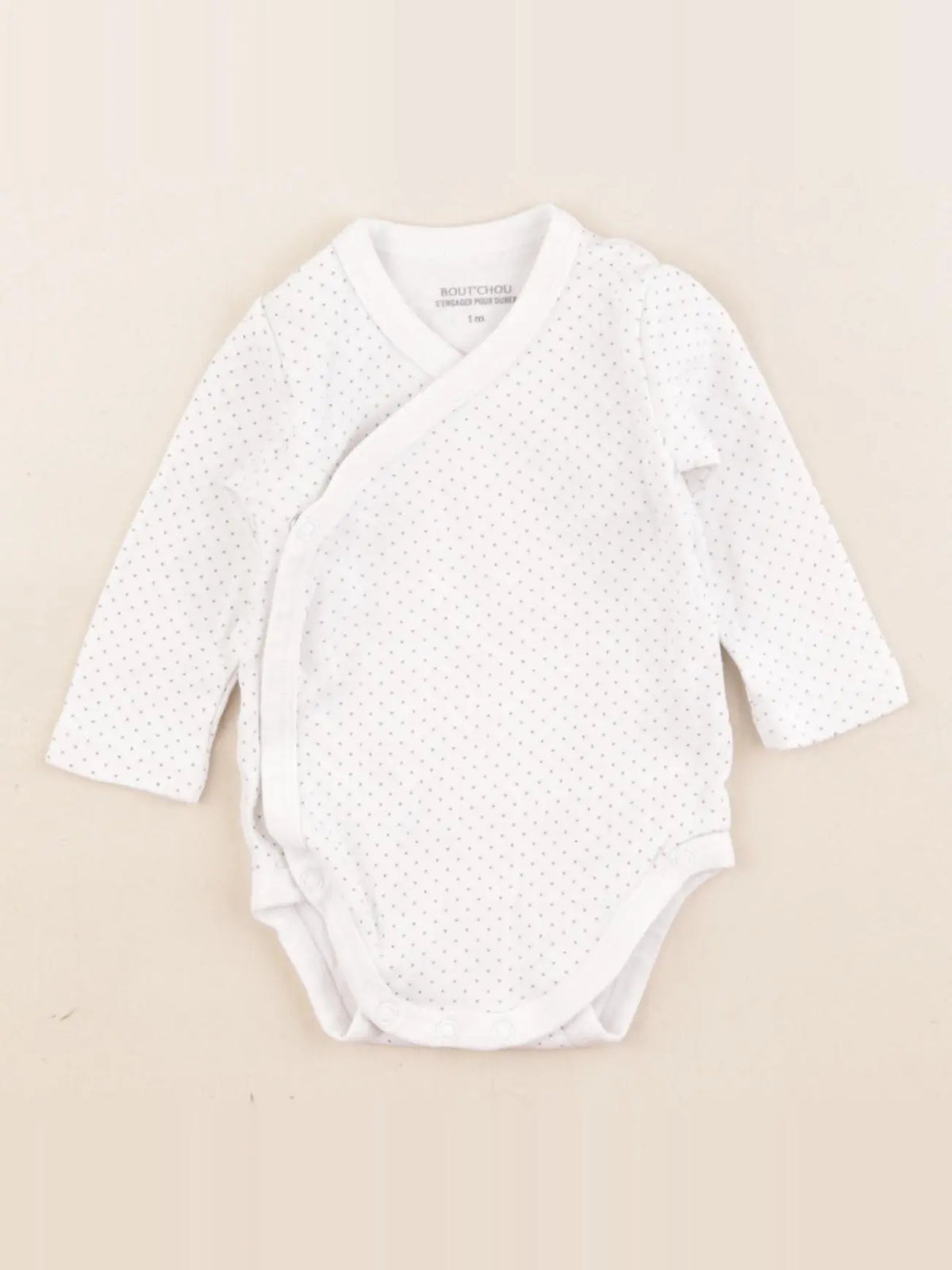 Boutchou - body blanc, gris - 1 mois