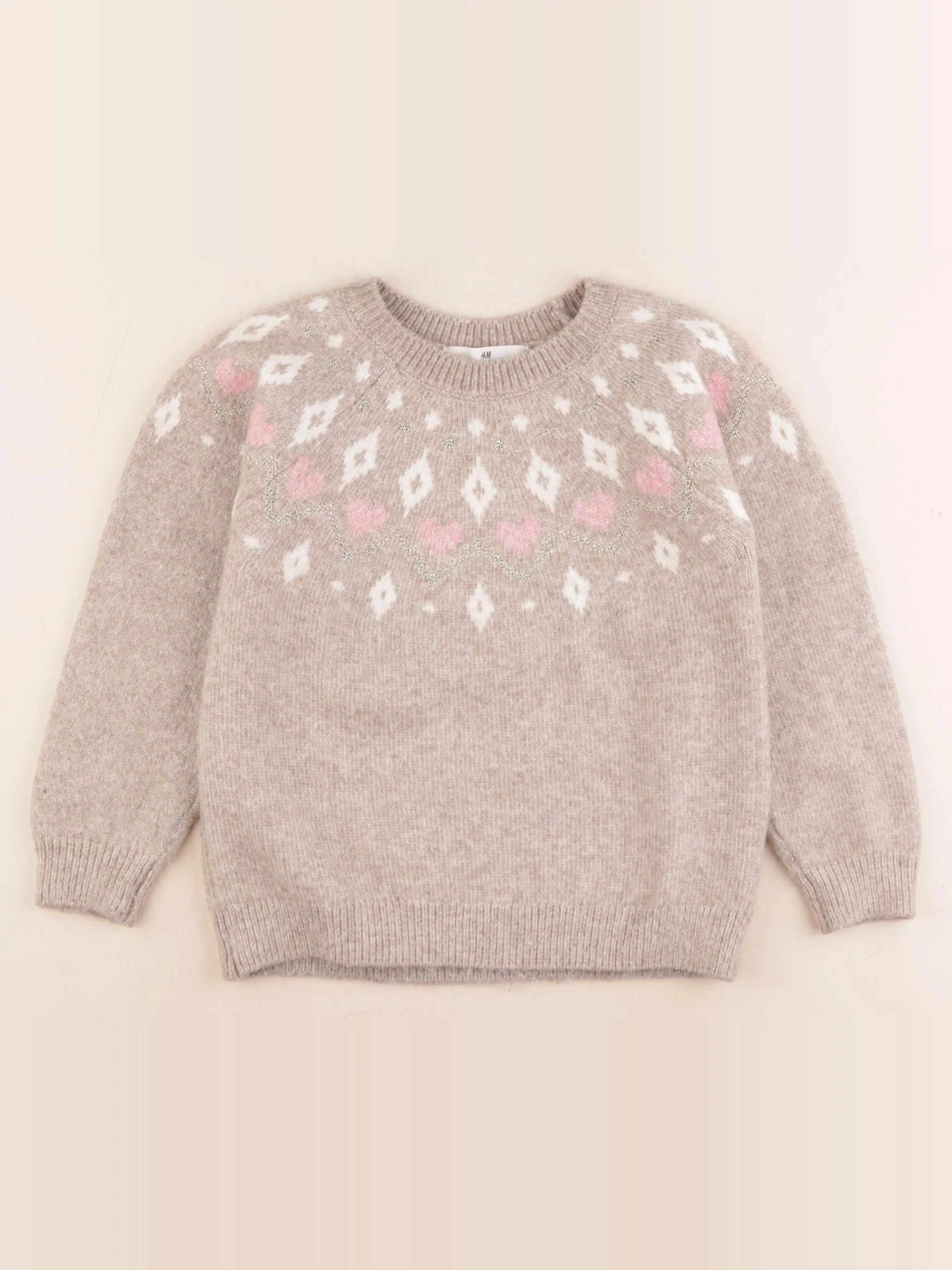 H&M - pull beige - 6/8 ans