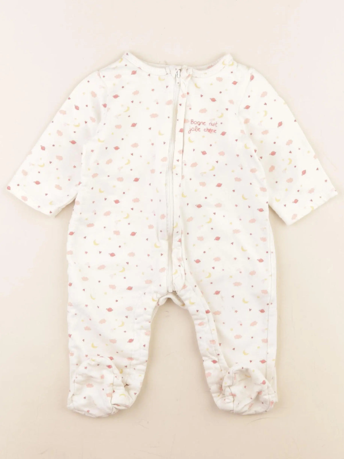 Tape à l'oeil - pyjama coton beige, rose - 9 mois