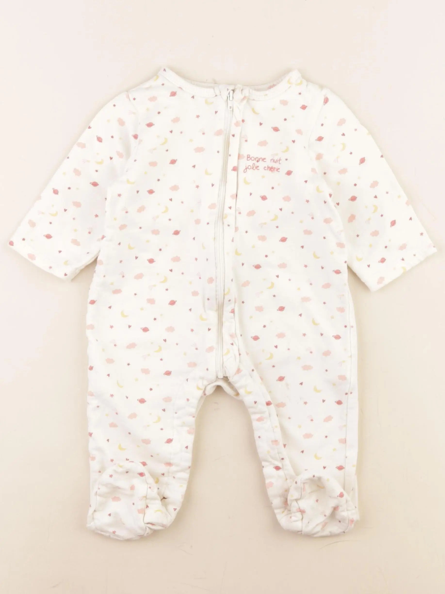 Tape à l'oeil - pyjama coton beige, rose - 9 mois
