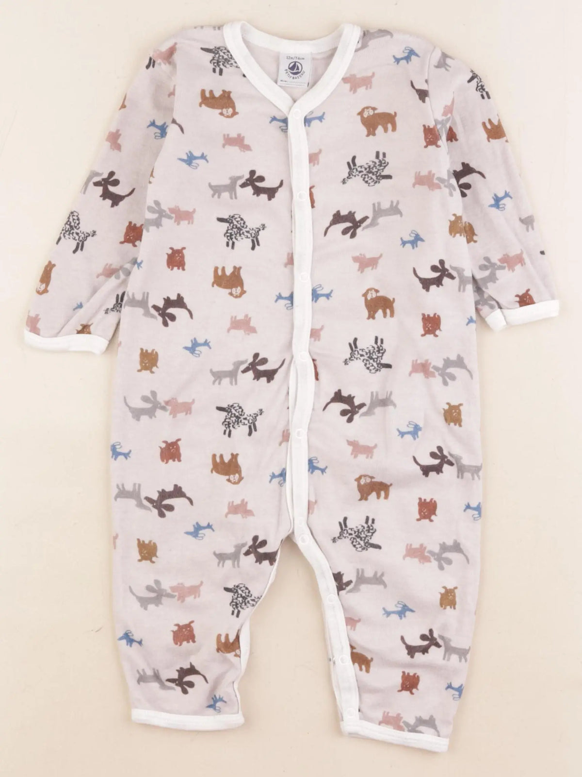 Petit Bateau - pyjama coton gris - 12 mois