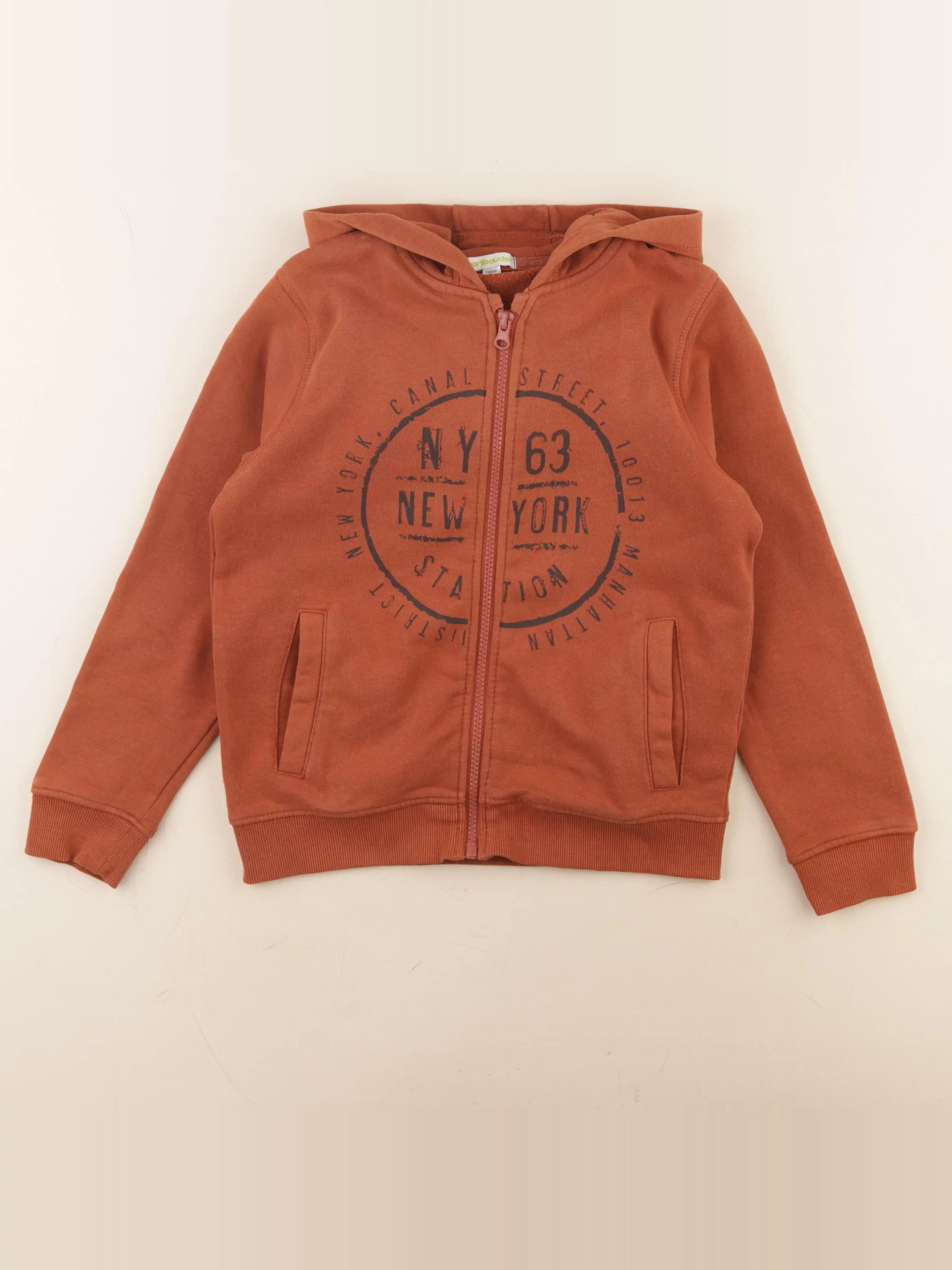 Vertbaudet - sweat marron - 10 ans