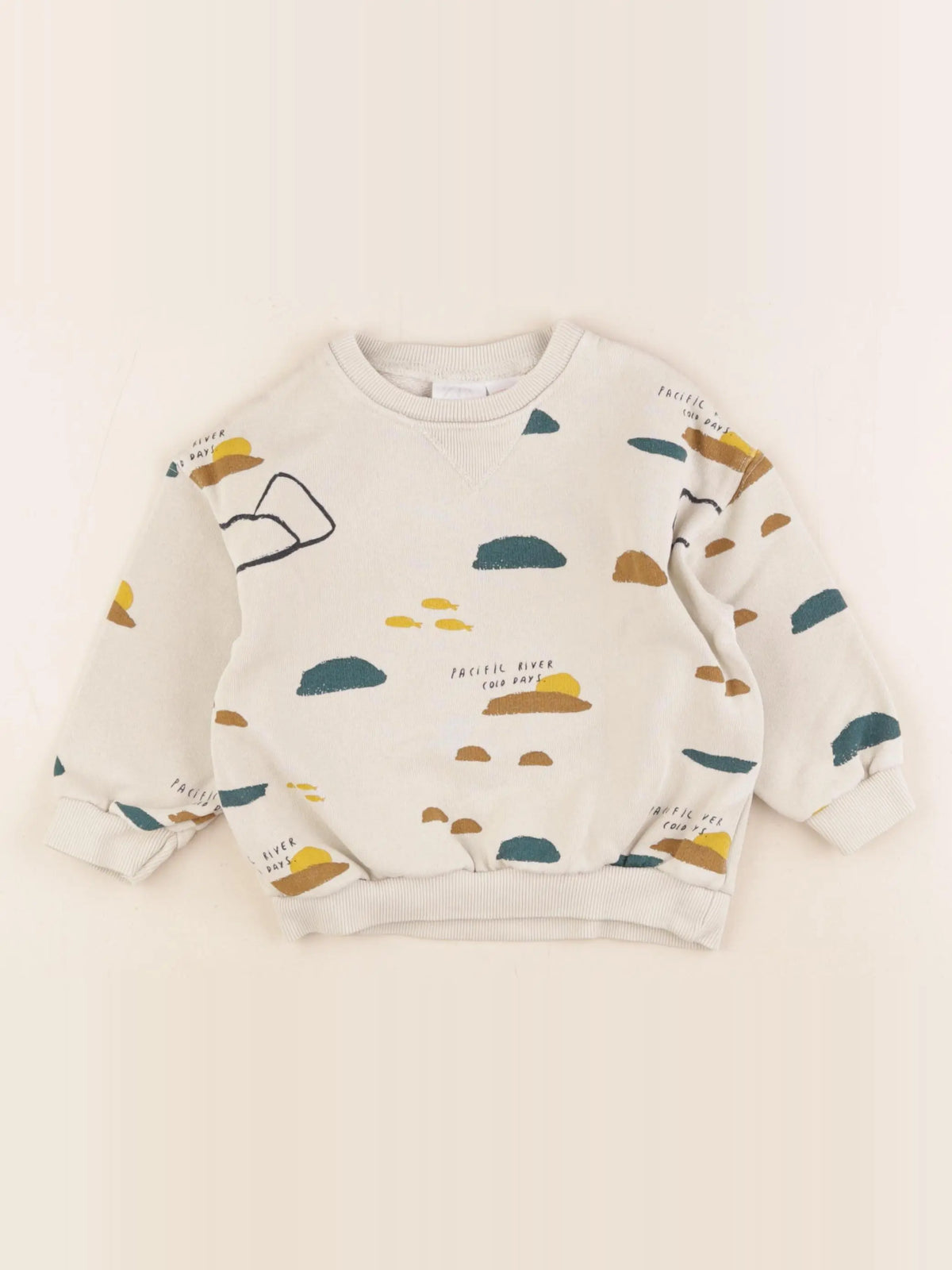 Zara - sweat beige - 12/18 mois
