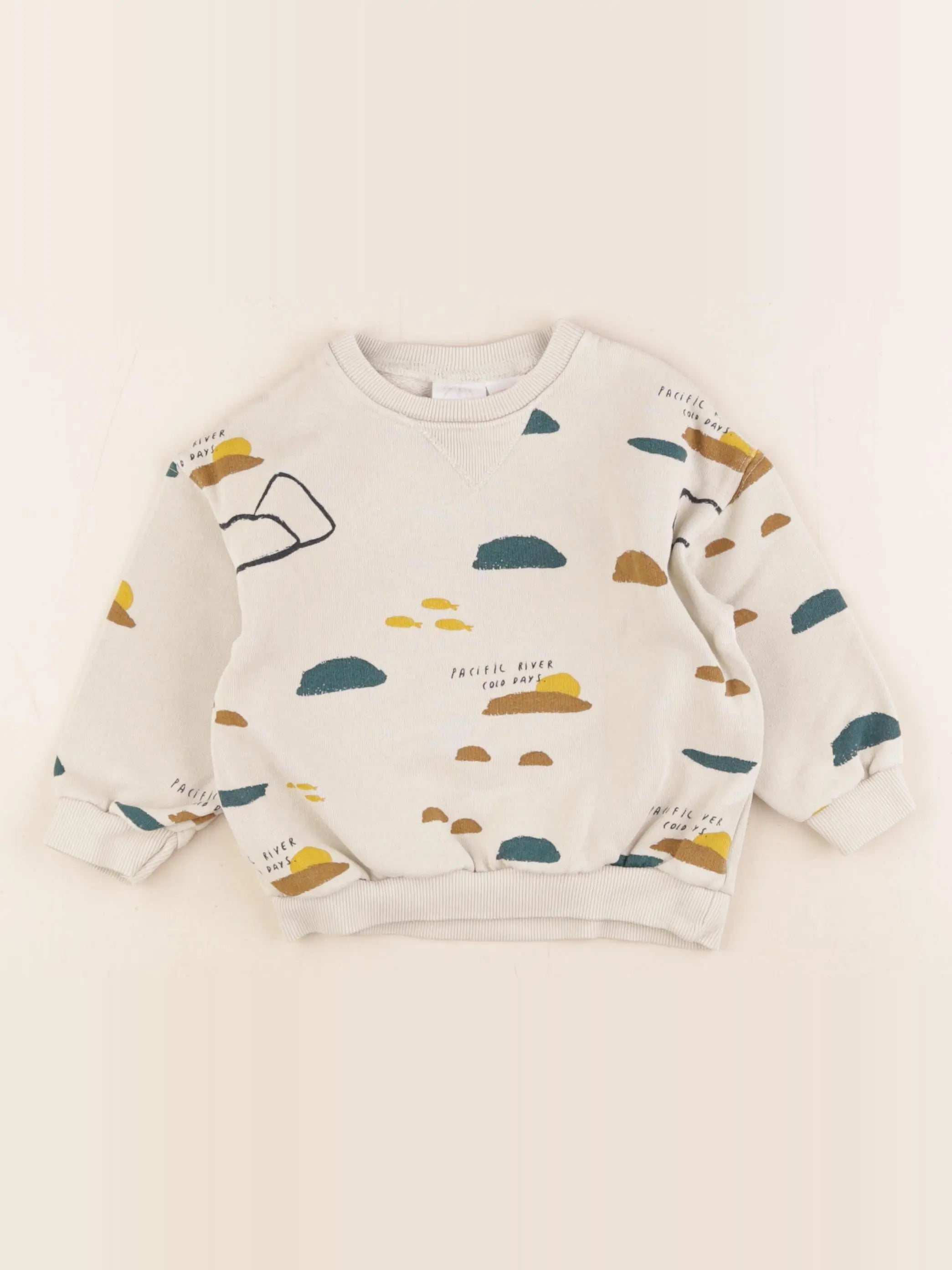 Zara - sweat beige - 12/18 mois