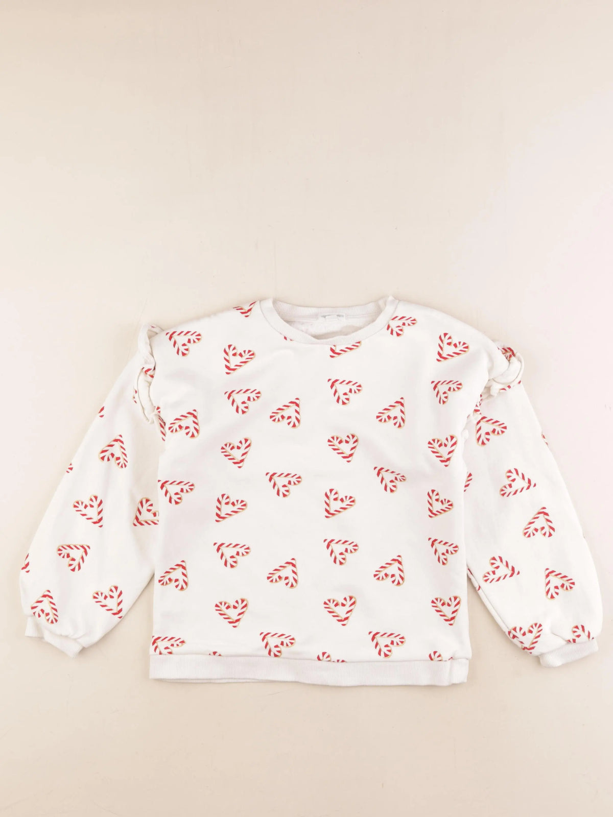 Vertbaudet - sweat blanc, rouge - 8 ans