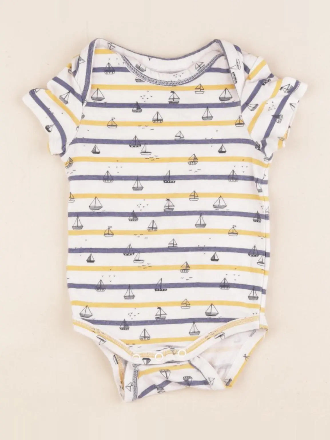 Tape à l'oeil - body blanc, bleu, jaune - 3 mois