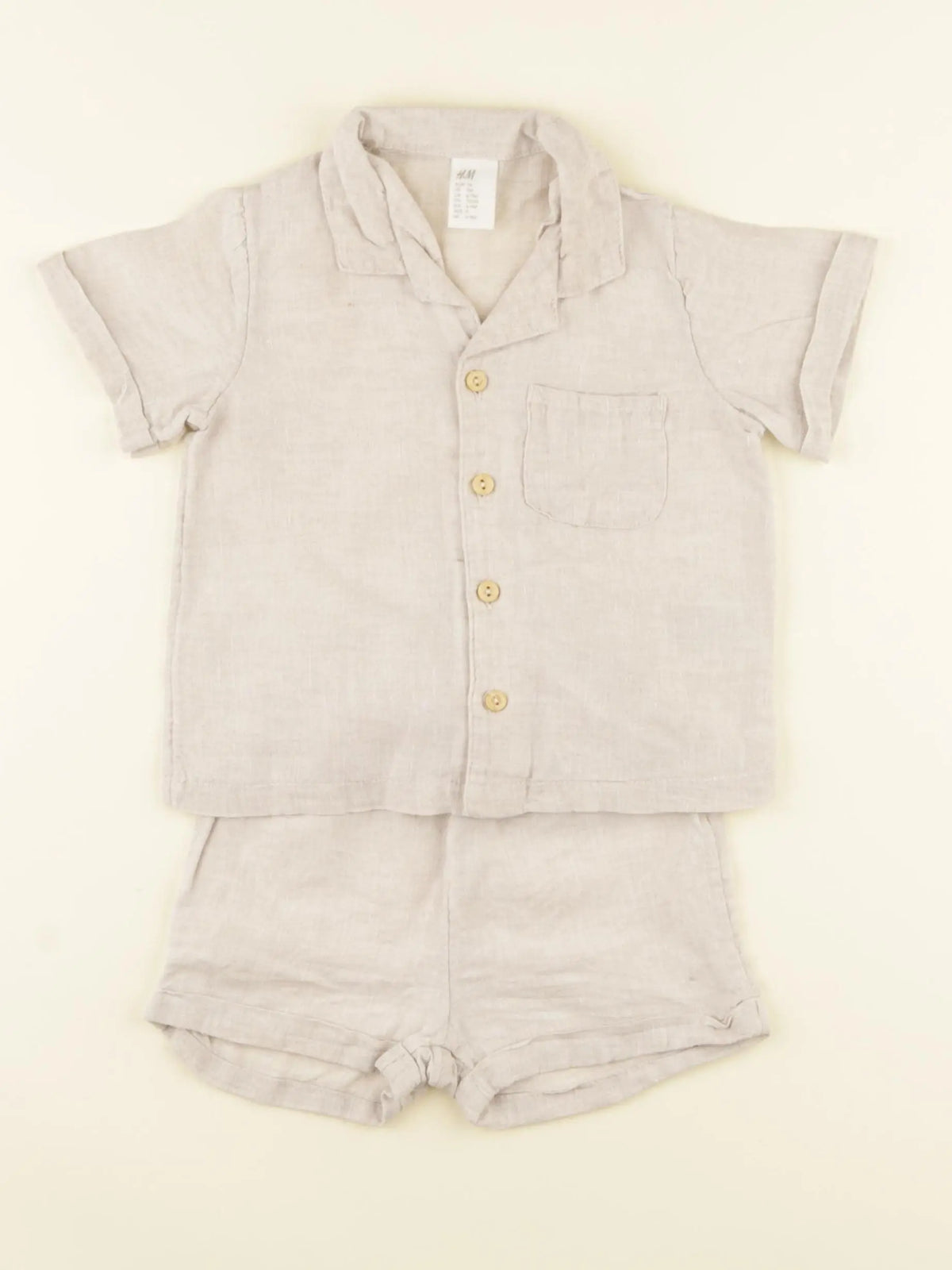 H&M - ensemble beige - 9 mois