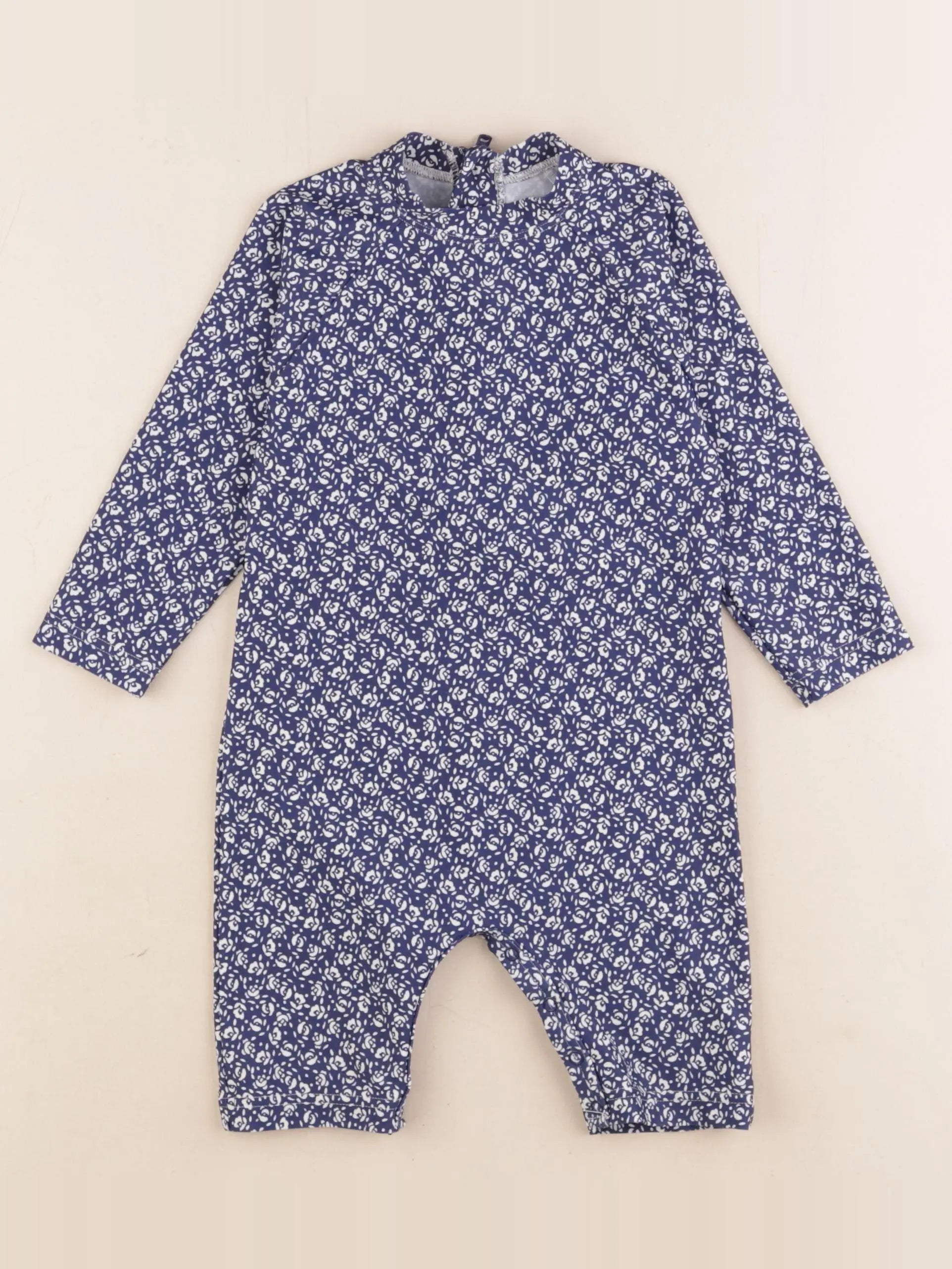 Petit Bateau - combi de bain bleu, blanc - 18 mois