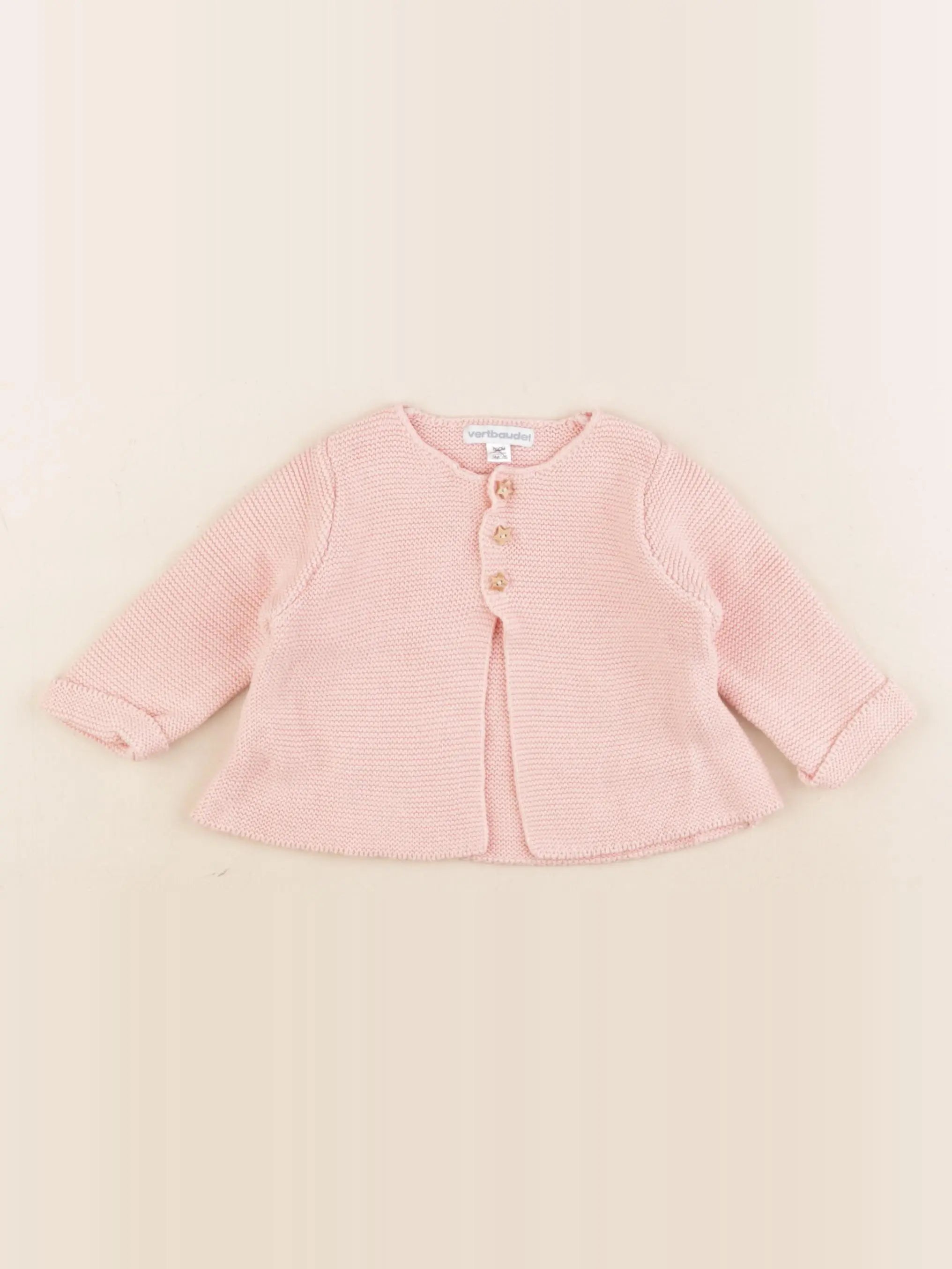 Vertbaudet - gilet rose - 3 mois