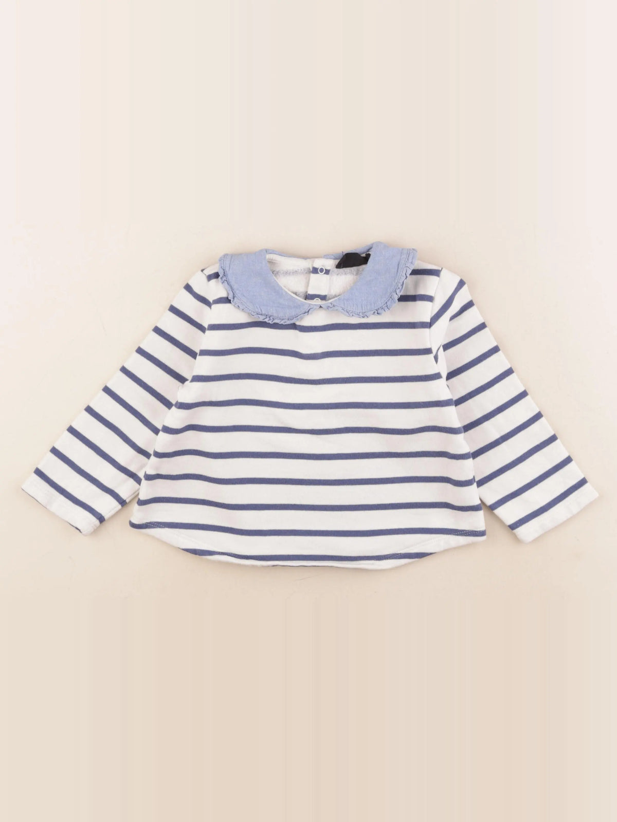 Monoprix - sweat beige, bleu - 3 ans