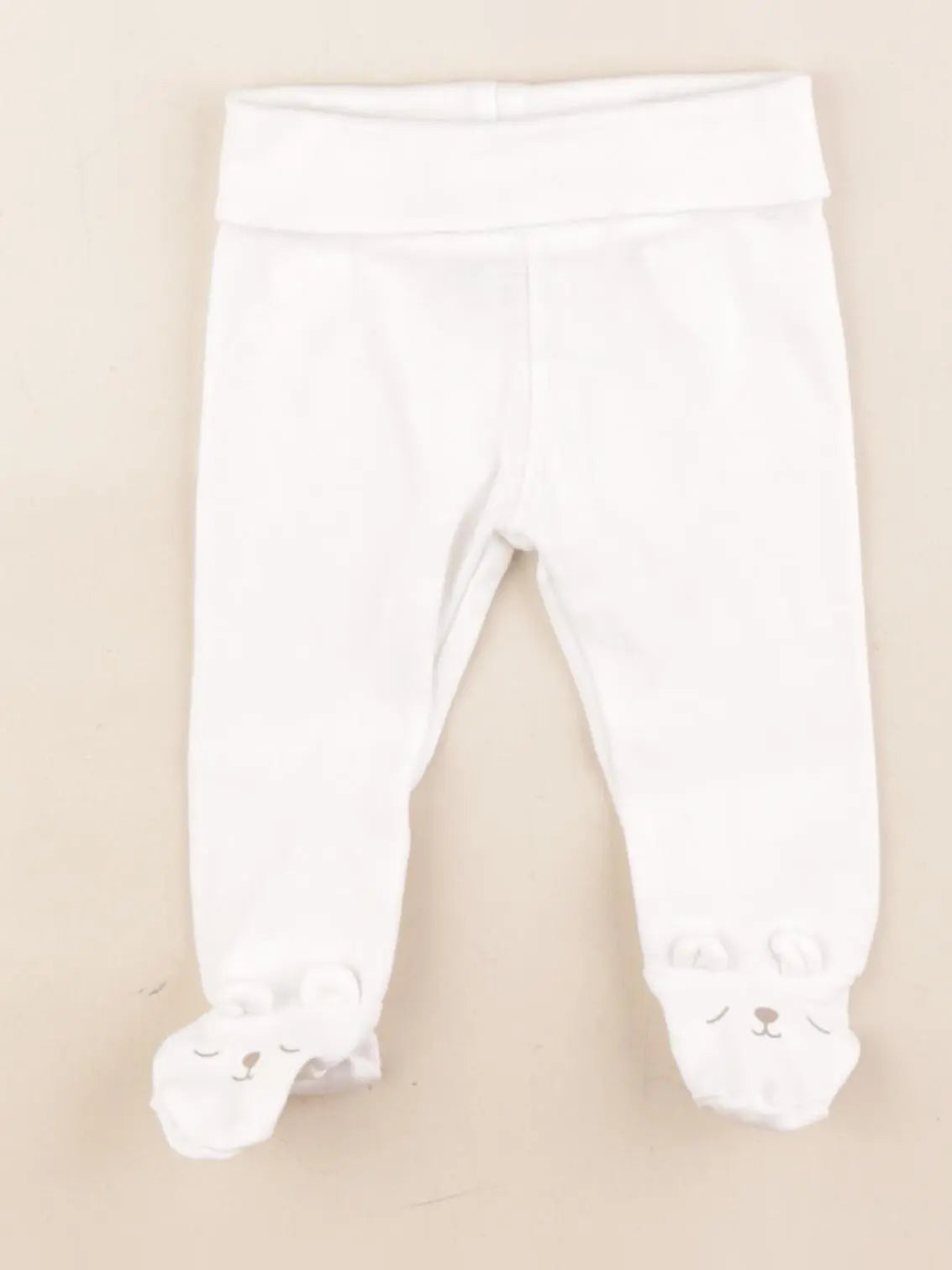 H&M - legging blanc - 1/2 mois
