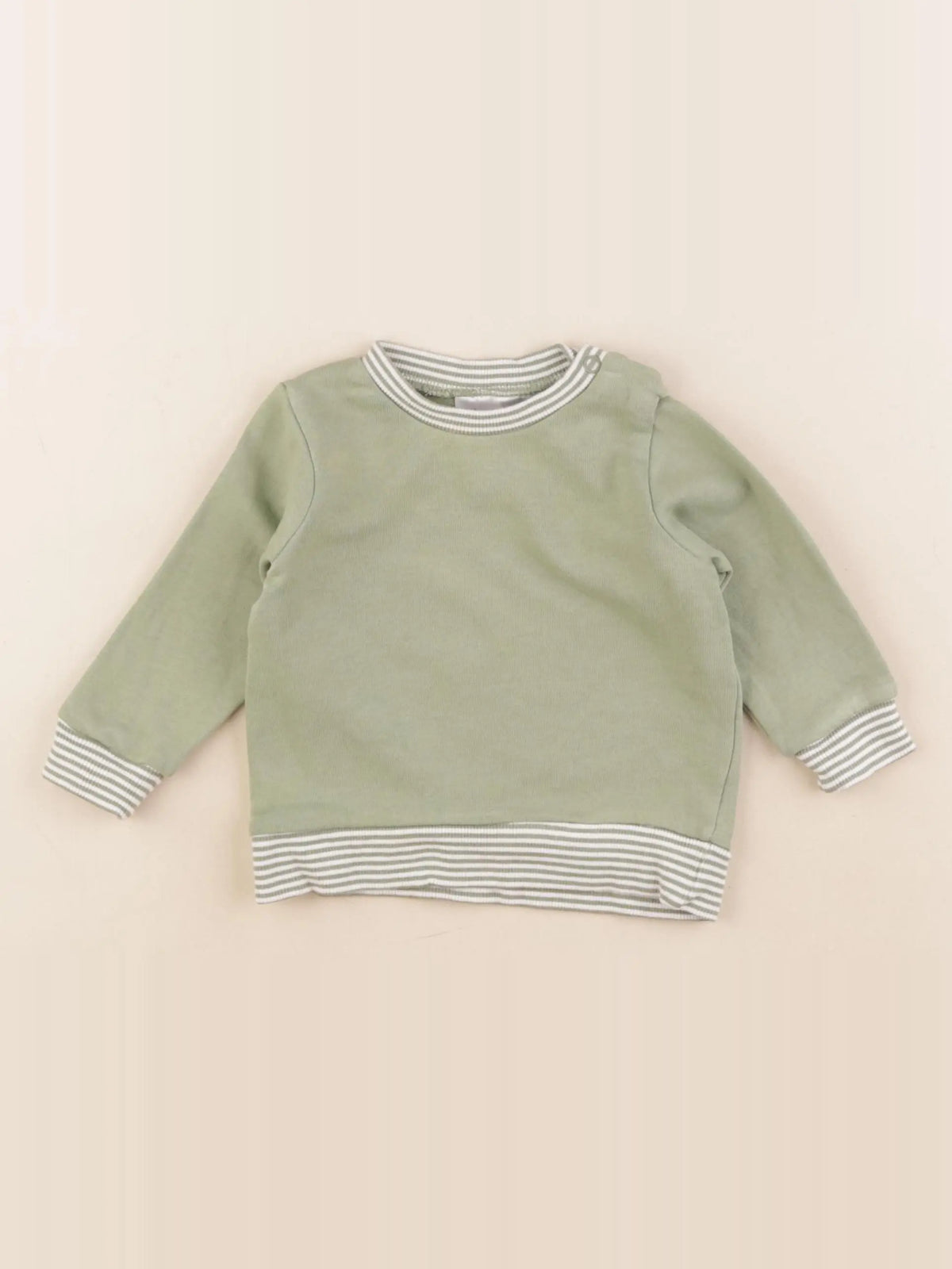 H&M - sweat vert - 2/4 mois