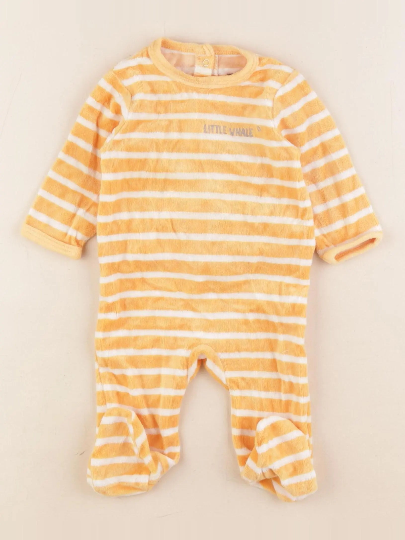 Vertbaudet - pyjama velours orange - 3 mois