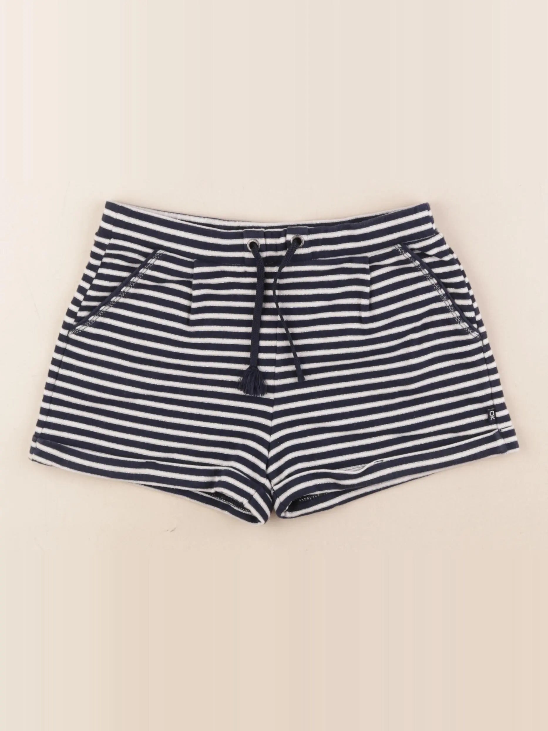 Okaidi - short bleu, blanc - 9 ans