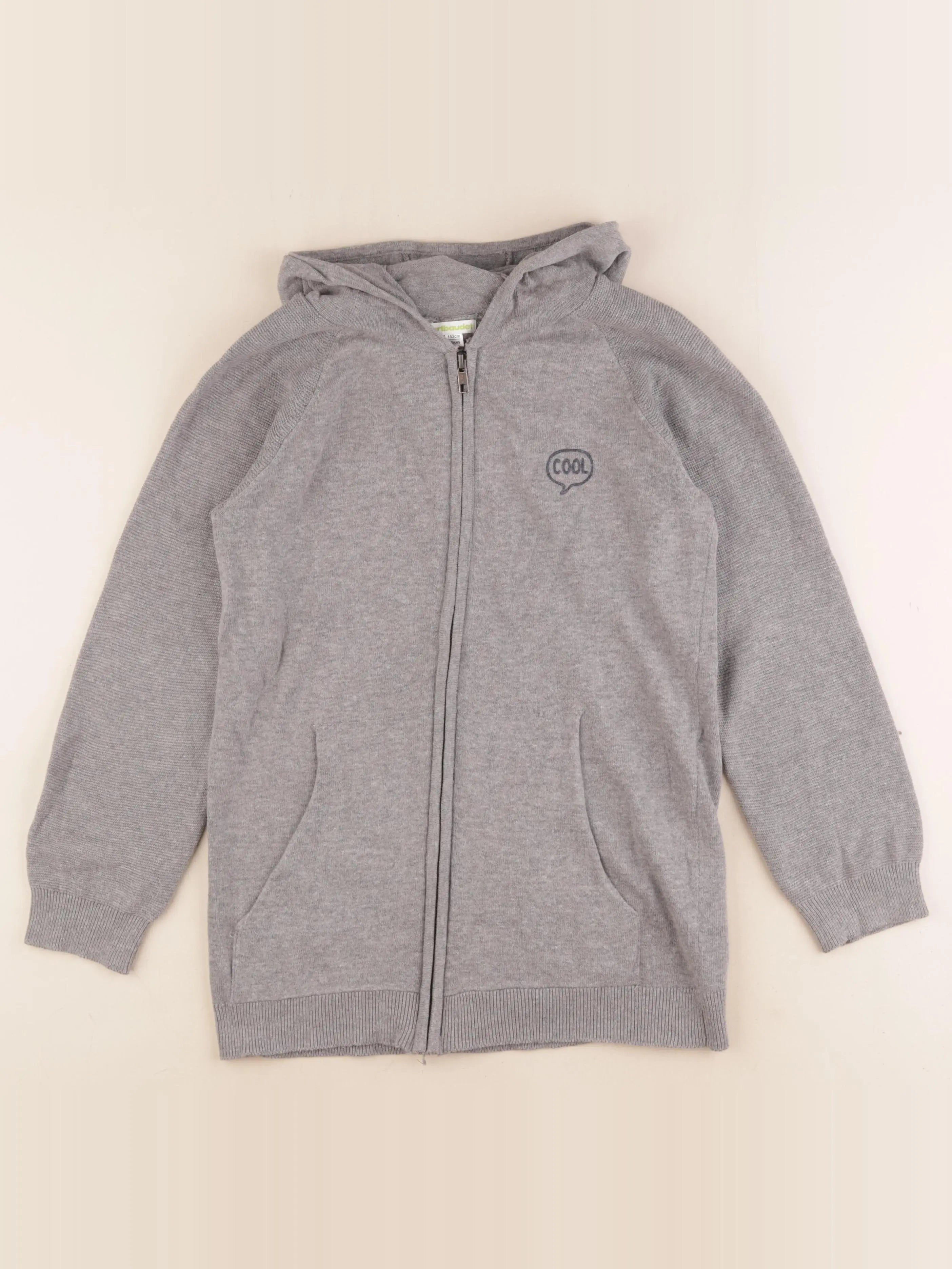 Vertbaudet - gilet gris - 12 ans