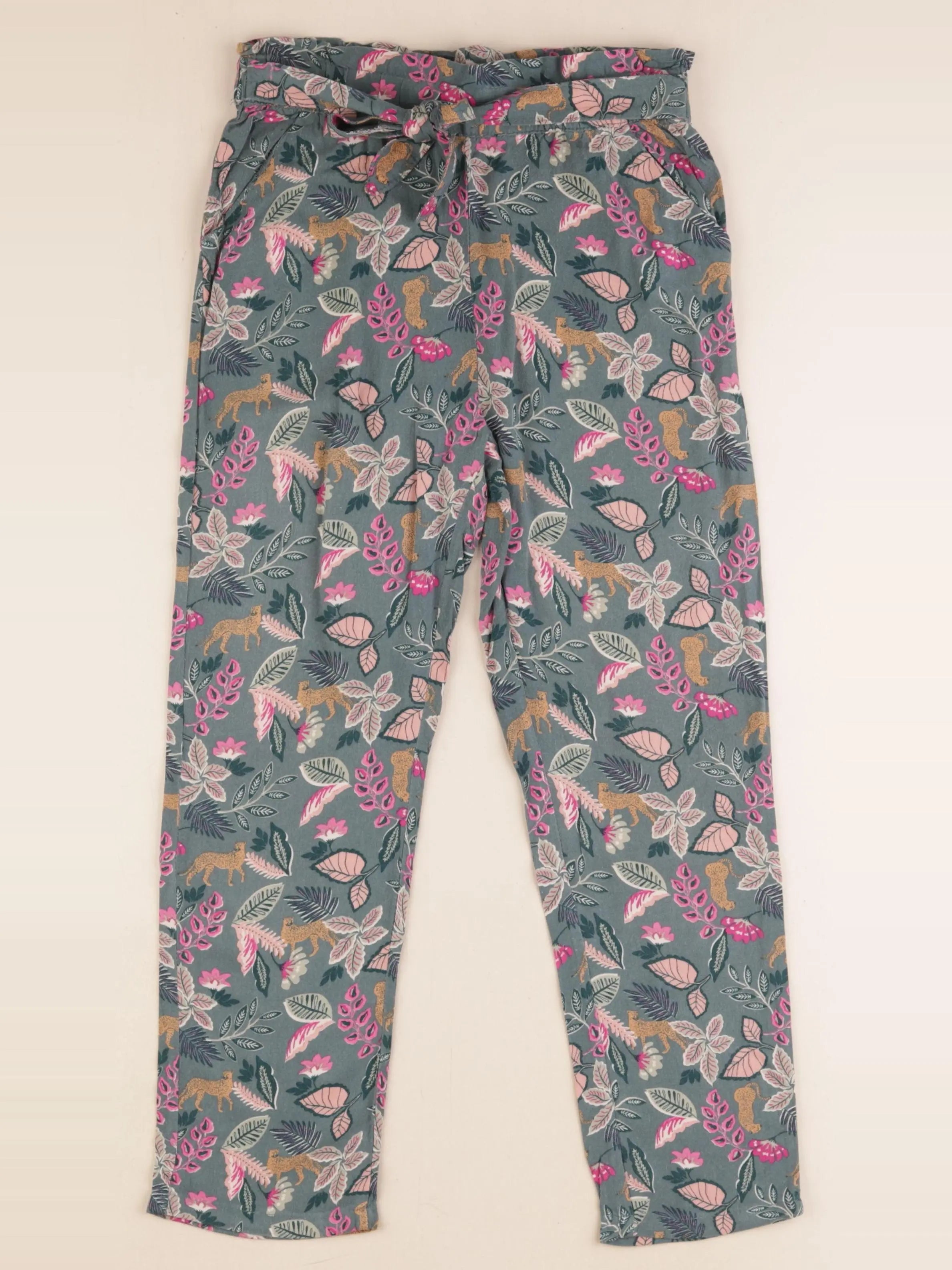 Vertbaudet - pantalon vert, rose - 10 ans