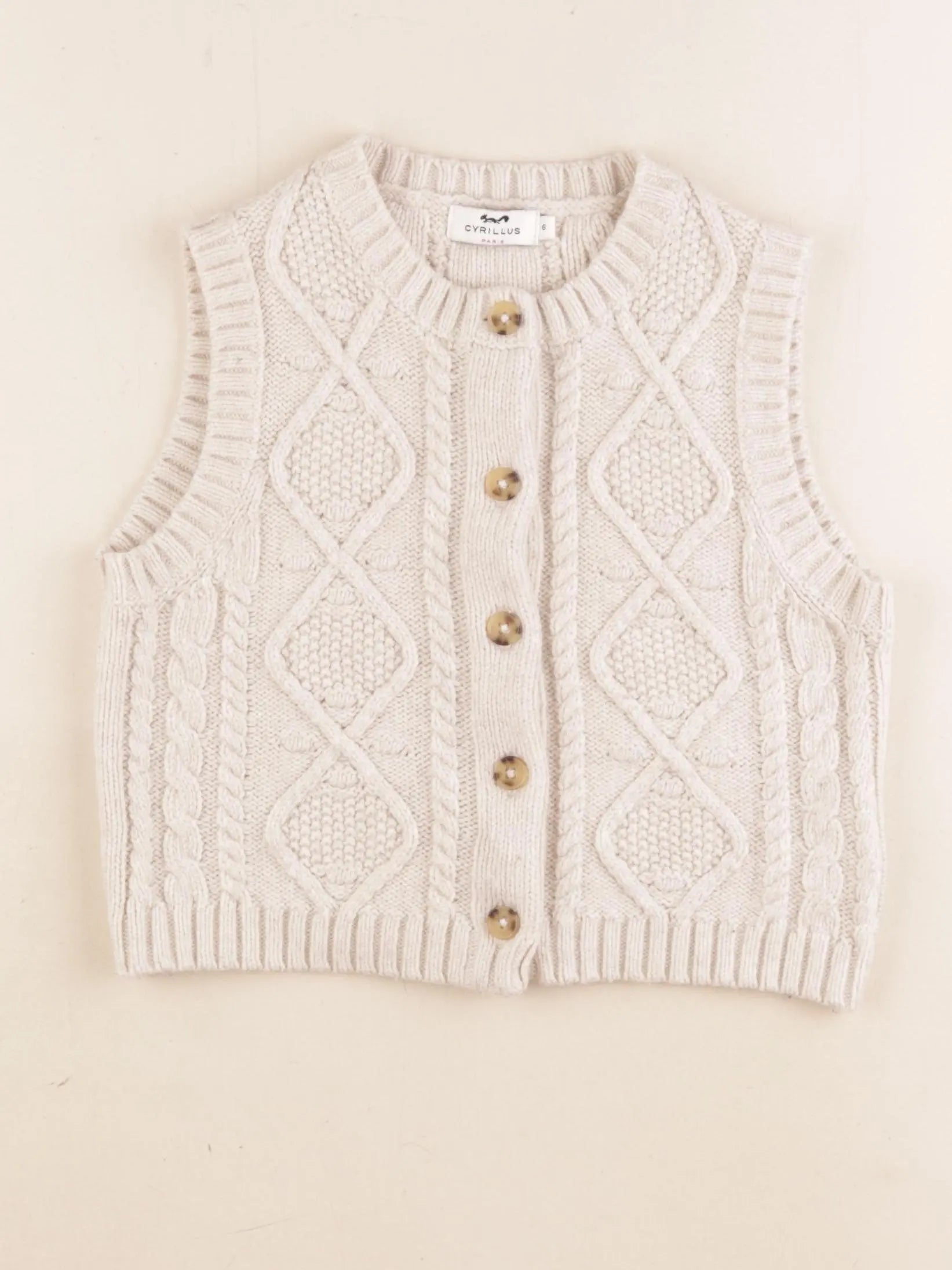 Cyrillus - gilet beige - 6 ans