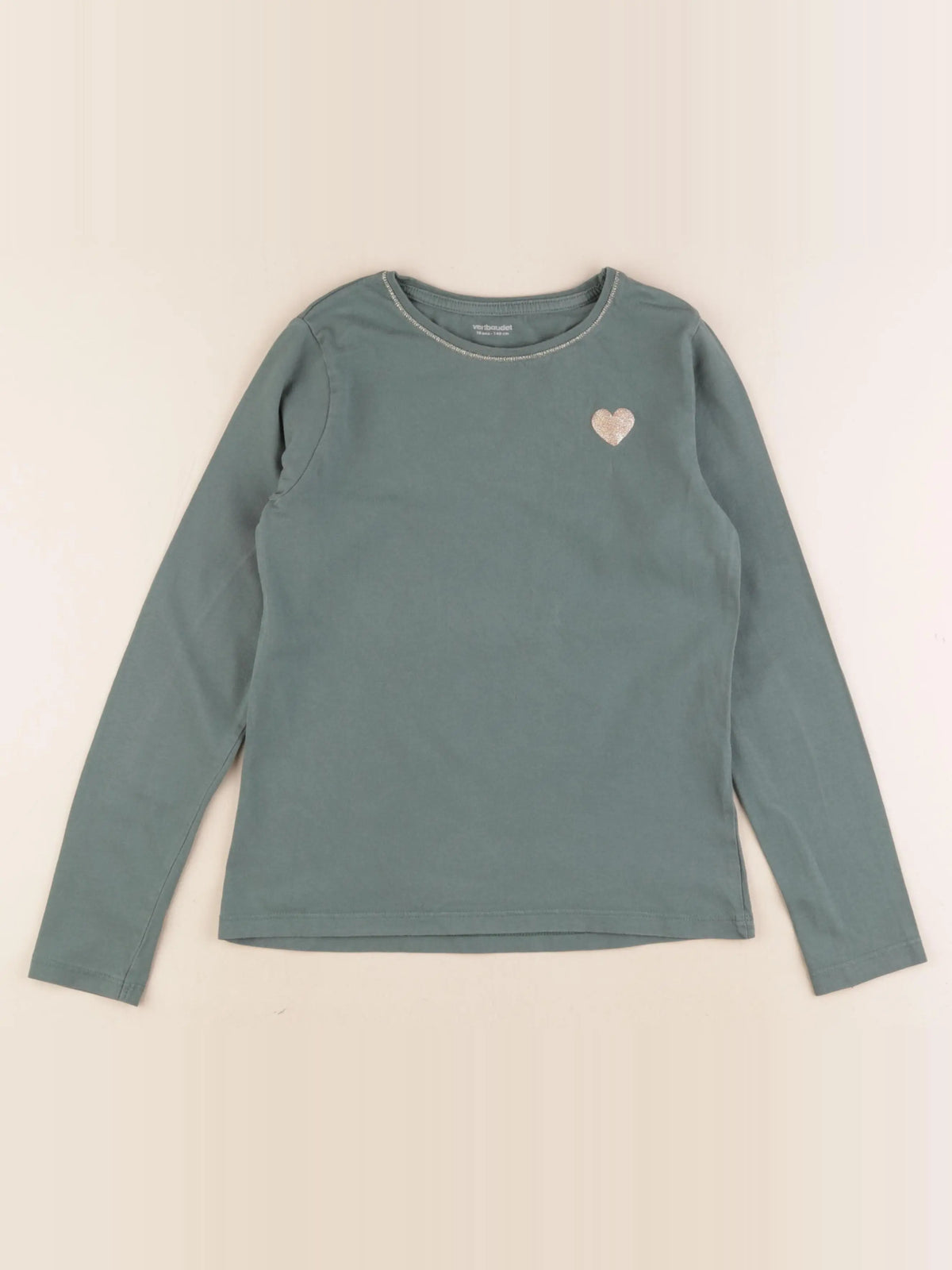 Vertbaudet - tee-shirt or, vert - 10 ans