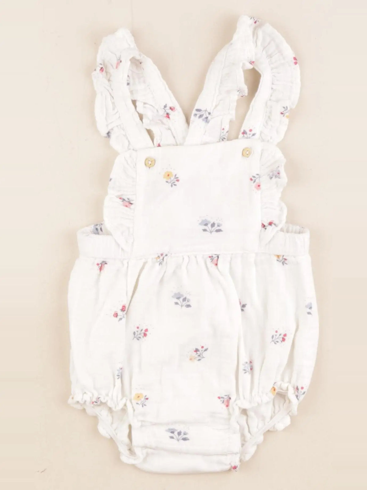H&M - salopette blanc - 6/9 mois