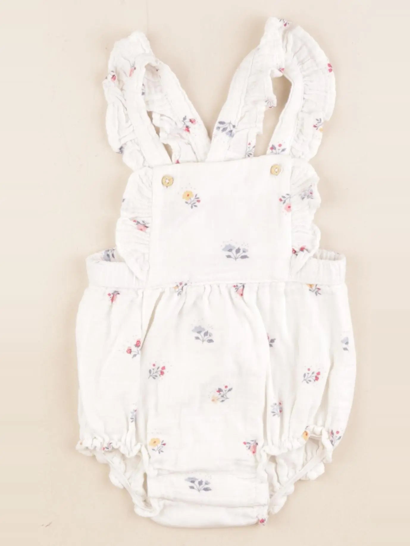 H&M - salopette blanc - 6/9 mois