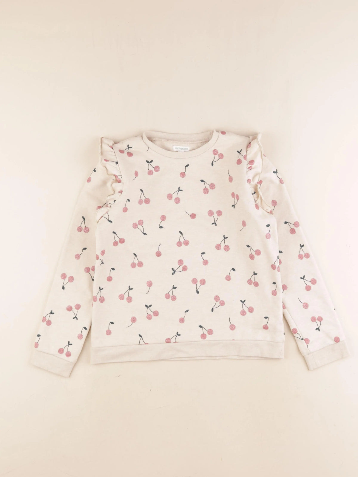 Vertbaudet - sweat marron, rose - 10 ans