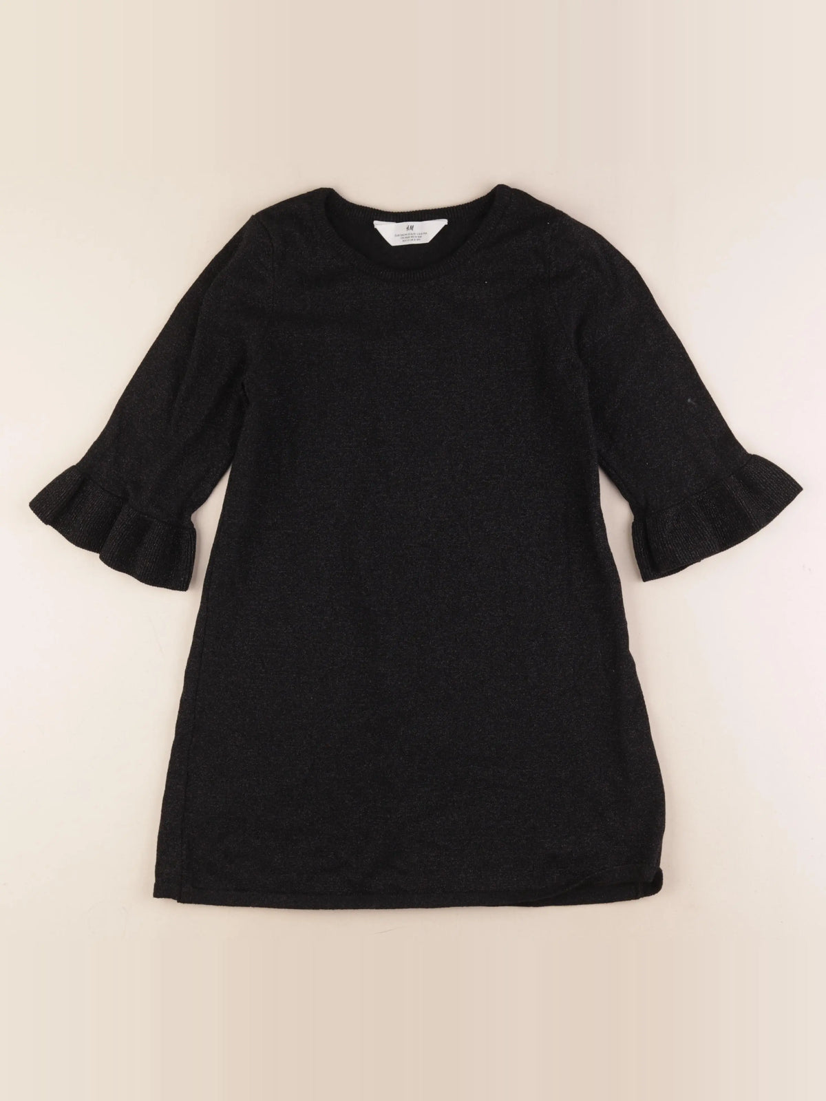 H&M - robe noir, argent - 8/10 ans