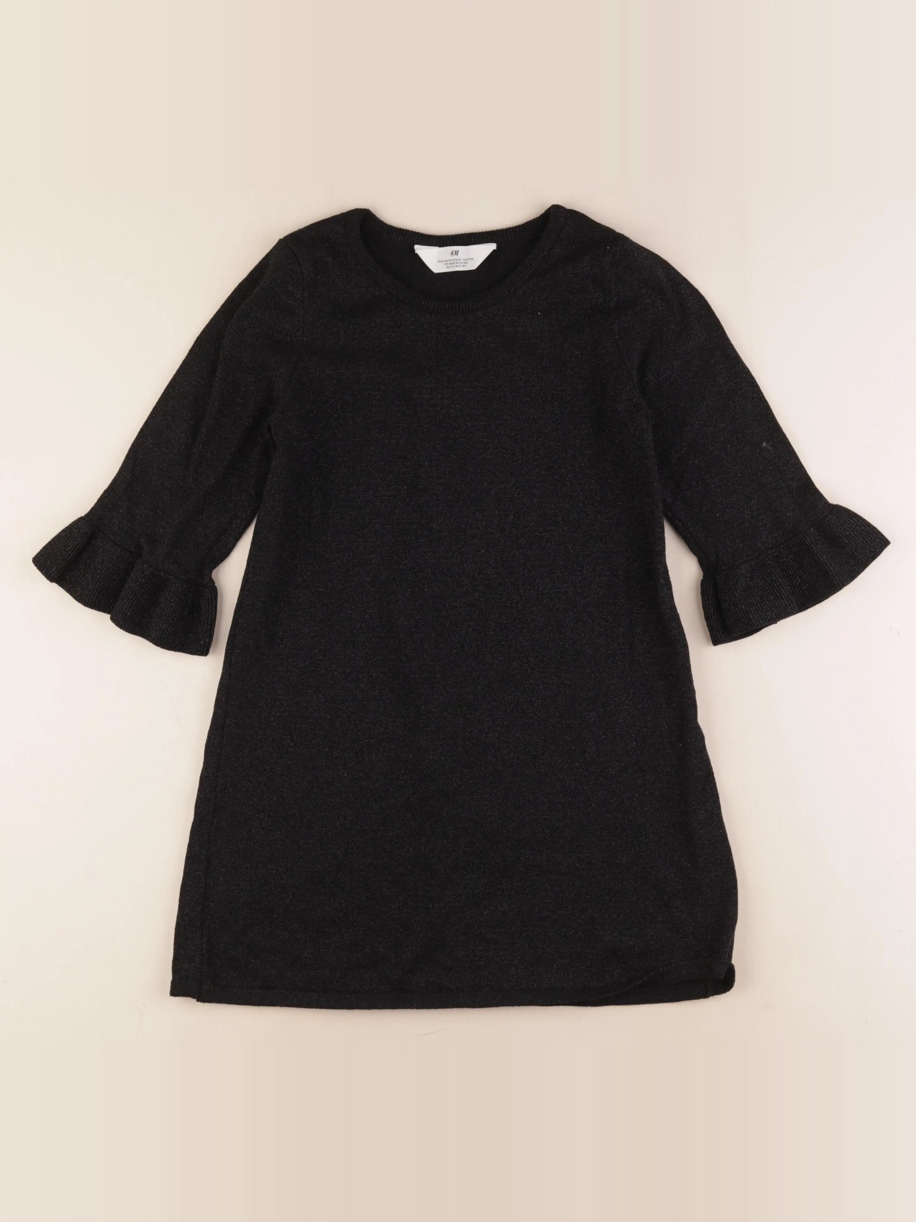 H&M - robe noir, argent - 8/10 ans