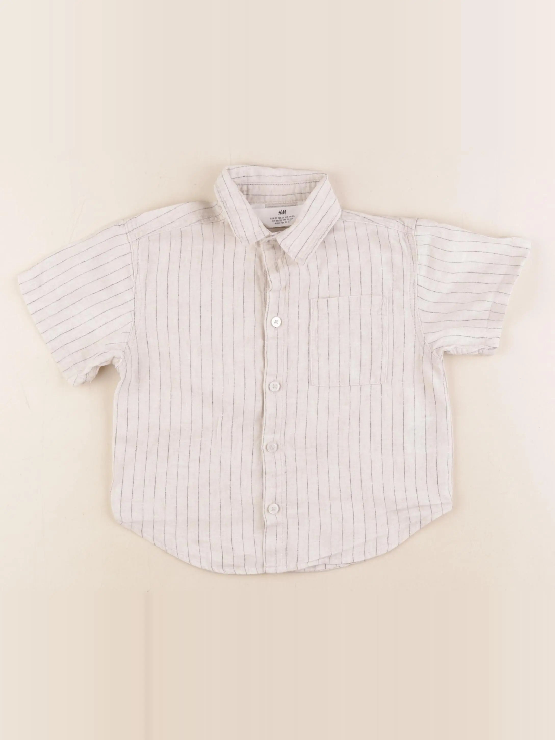 H&M - chemise beige - 1 an à 2 ans