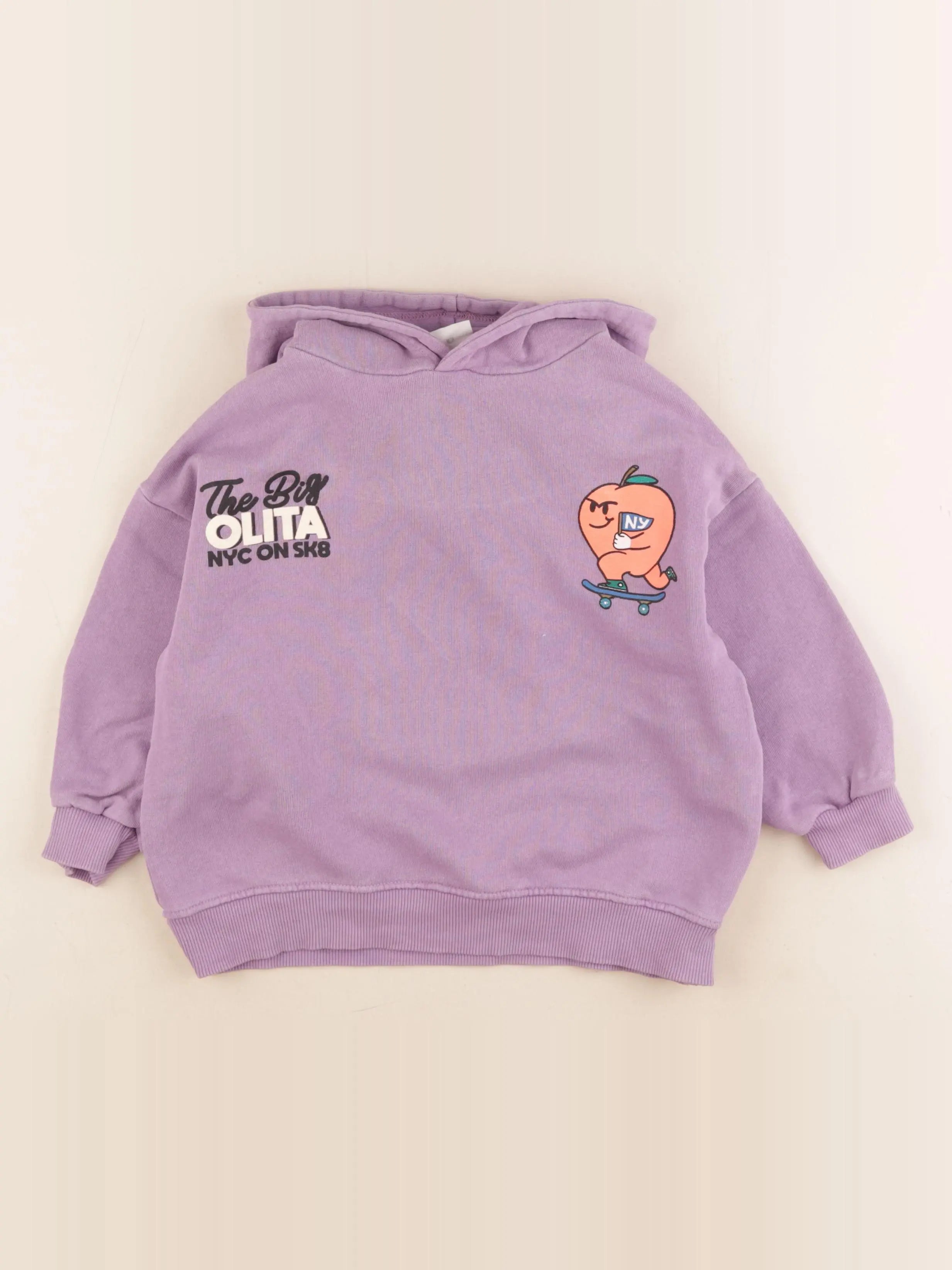 Zara - sweat imprimé au dos violet - 4 ans