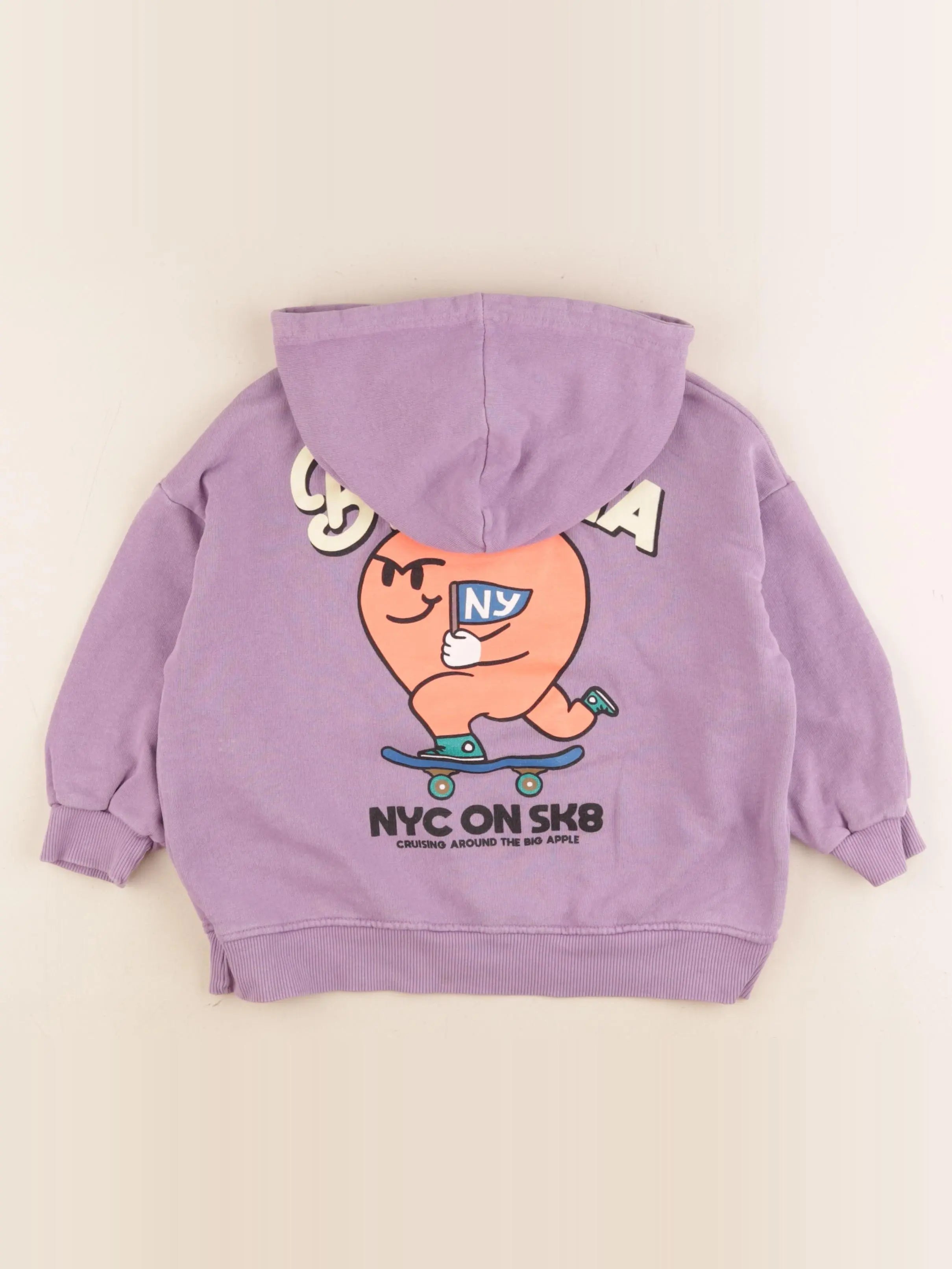 Zara - sweat imprimé au dos violet - 4 ans