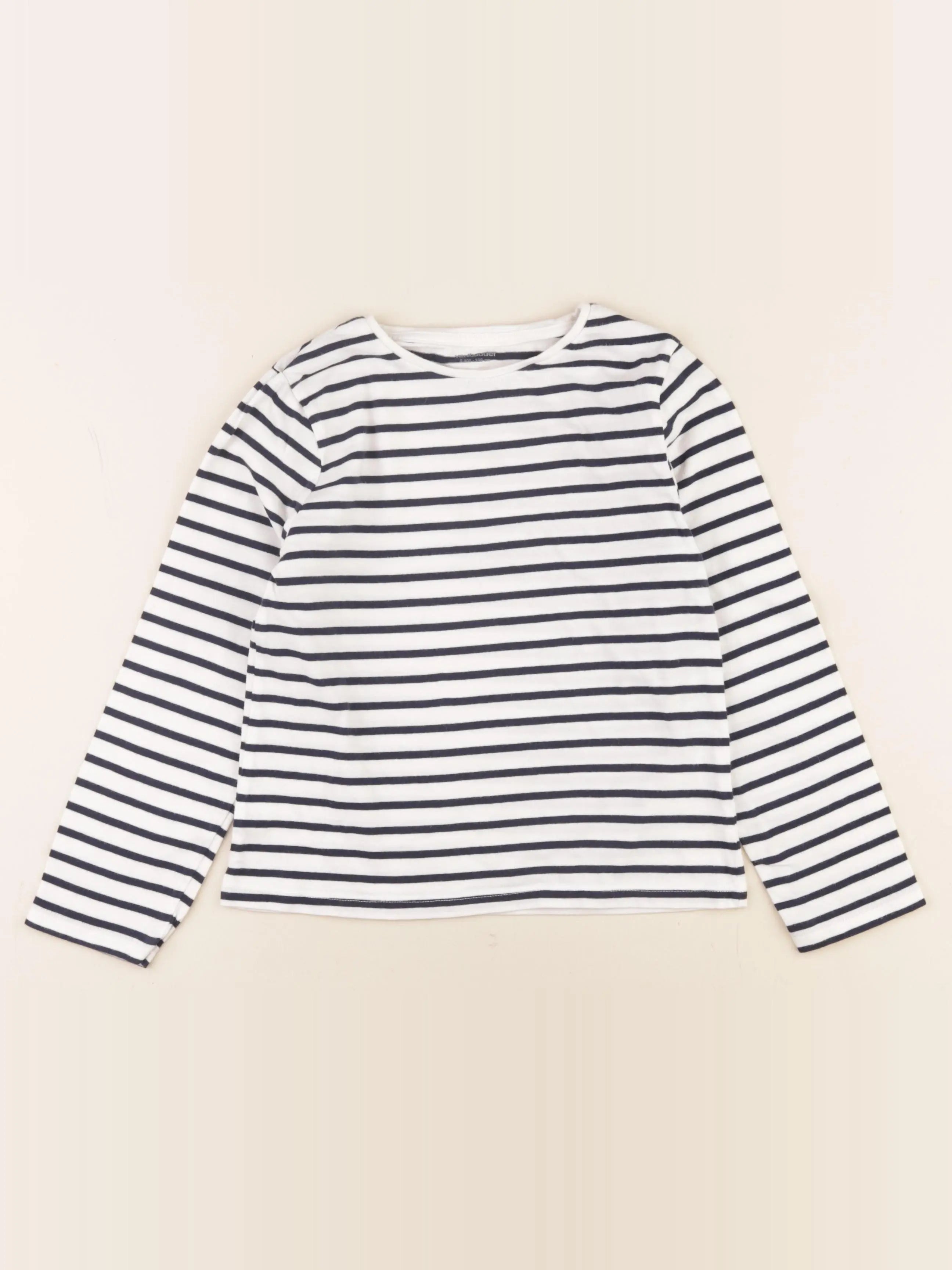 Vertbaudet - tee-shirt blanc, bleu - 8 ans