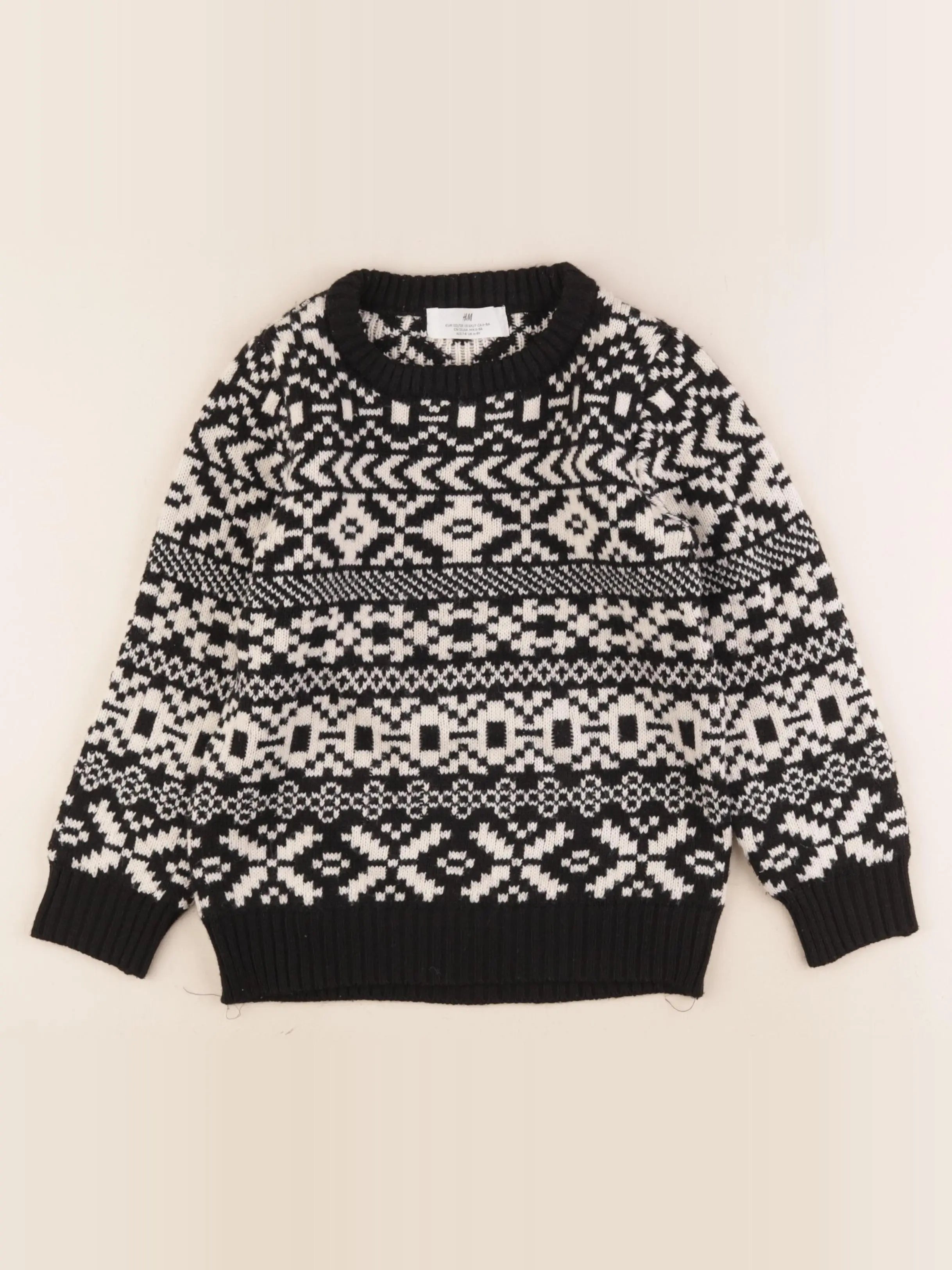 H&M - pull noir - 6/8 ans