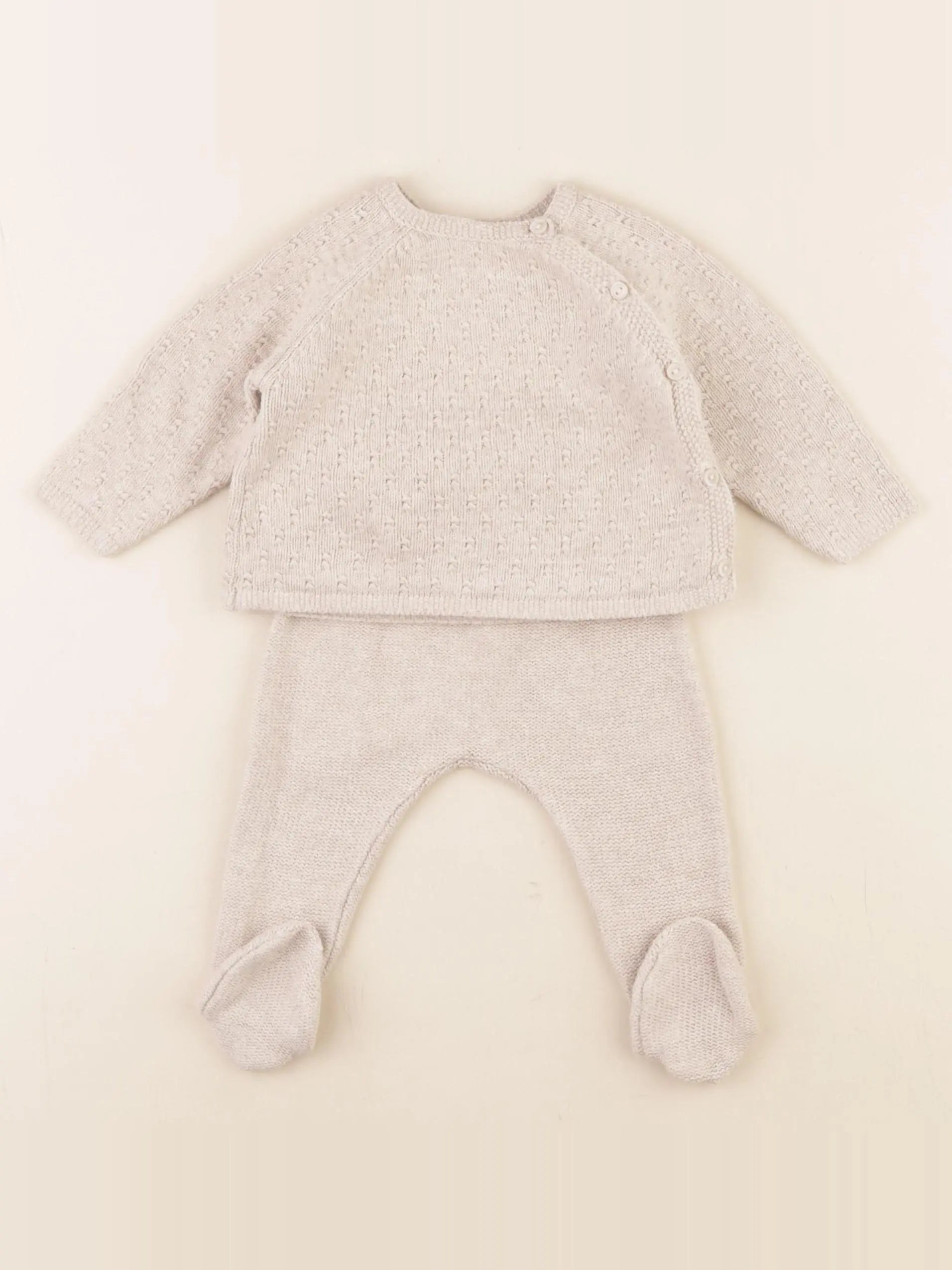 Zara - ensemble beige - 1/3 mois
