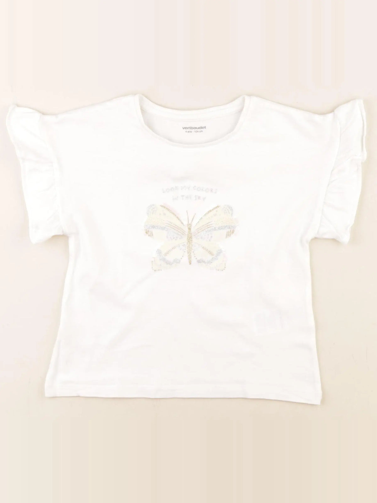 Vertbaudet - tee-shirt blanc - 4 ans