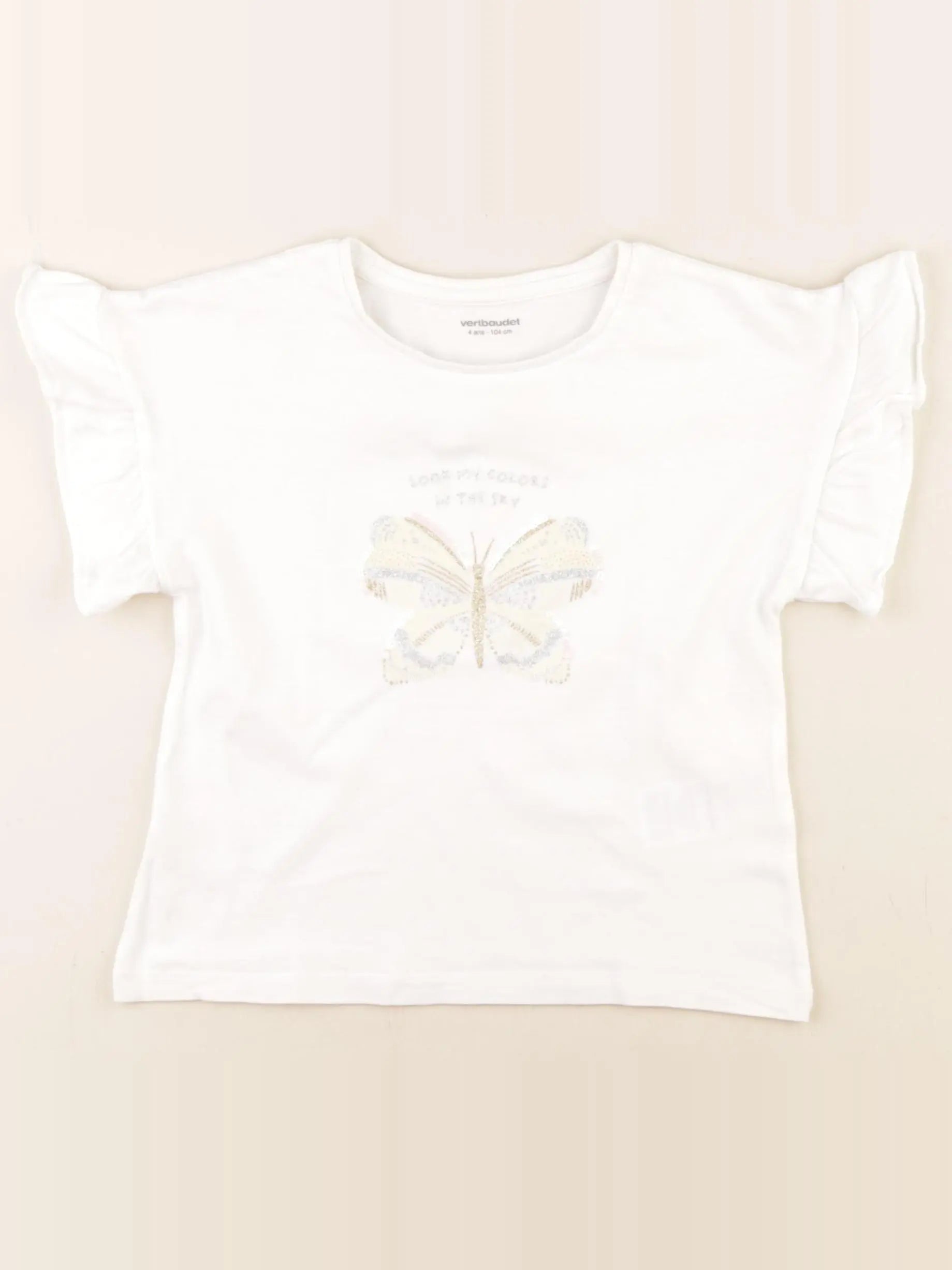 Vertbaudet - tee-shirt blanc - 4 ans
