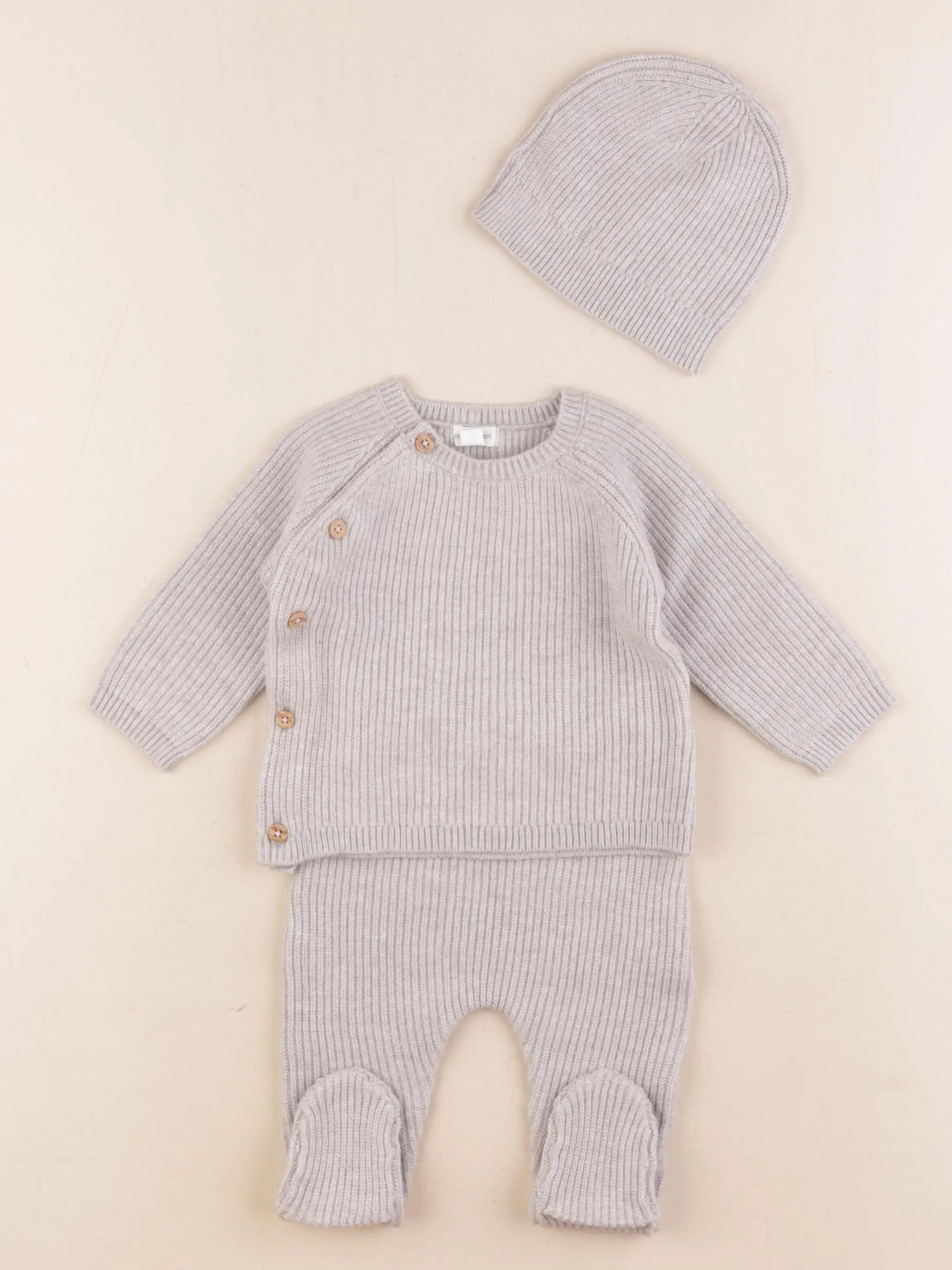 Vertbaudet - ensemble gris - 3 mois