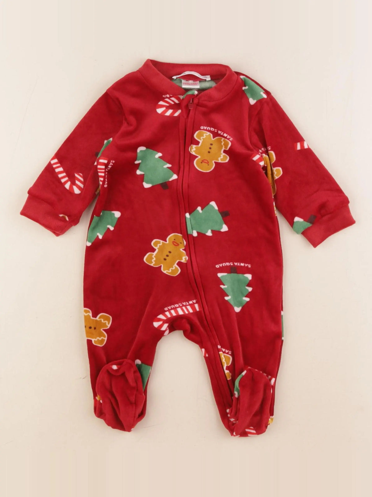 Zara - pyjama velours rouge - 1/3 mois