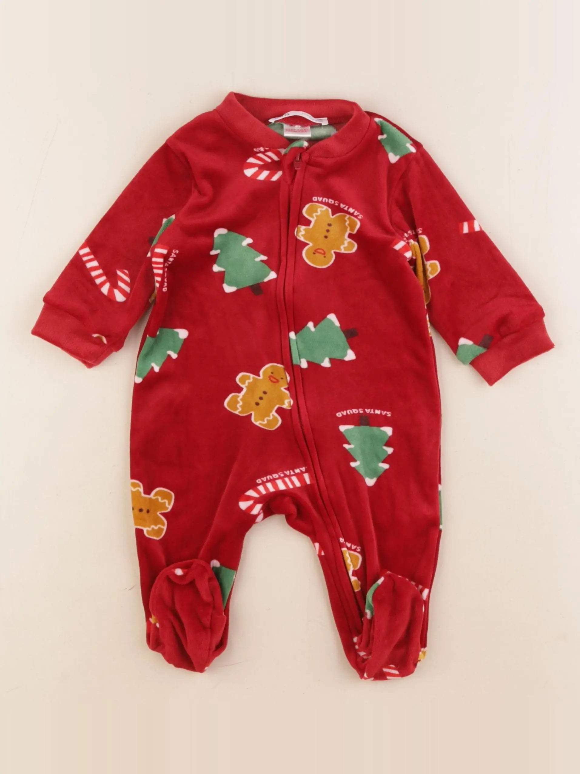 Zara - pyjama velours rouge - 1/3 mois