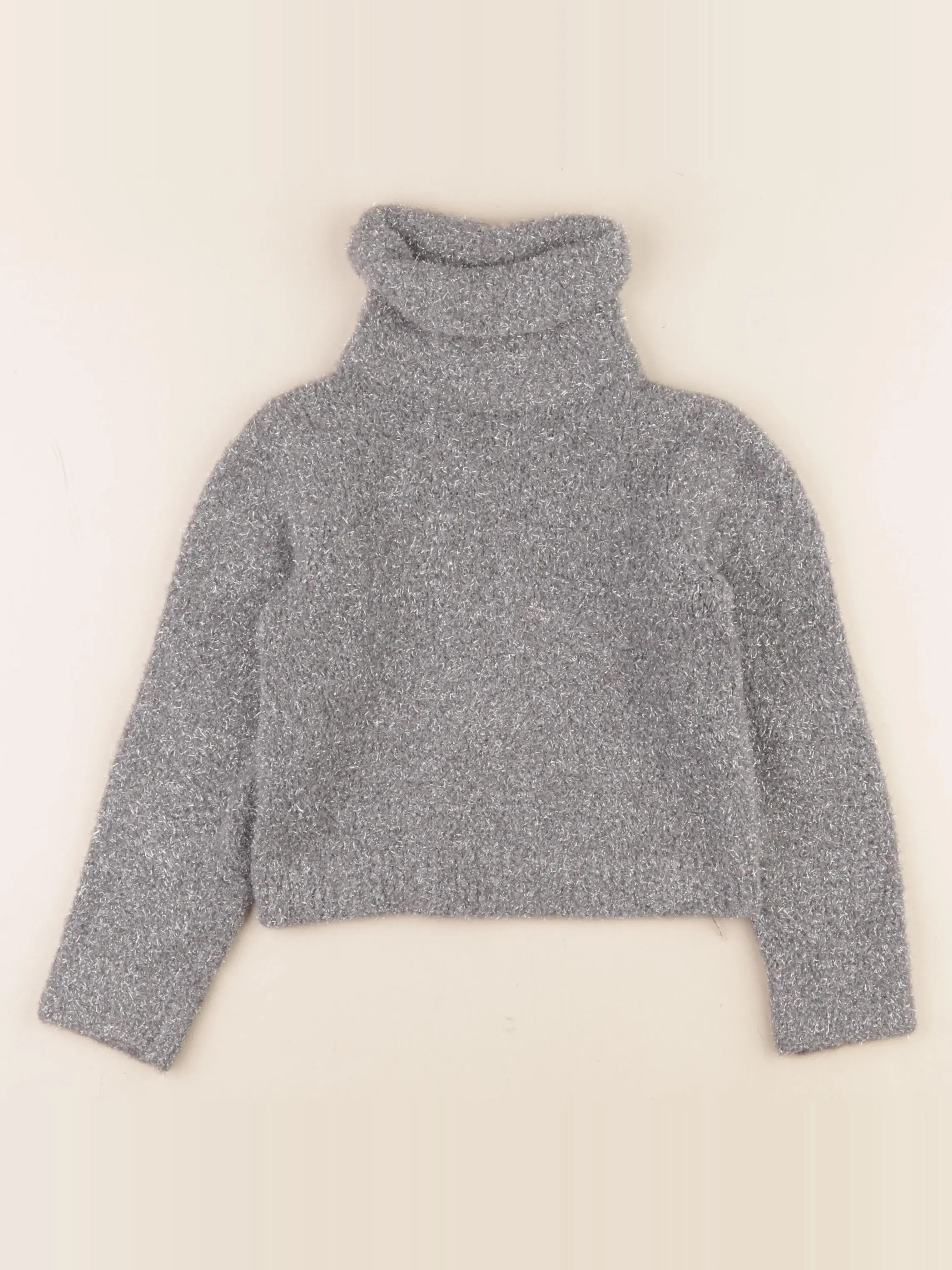 Zara - pull gris, argent - 6/7 ans