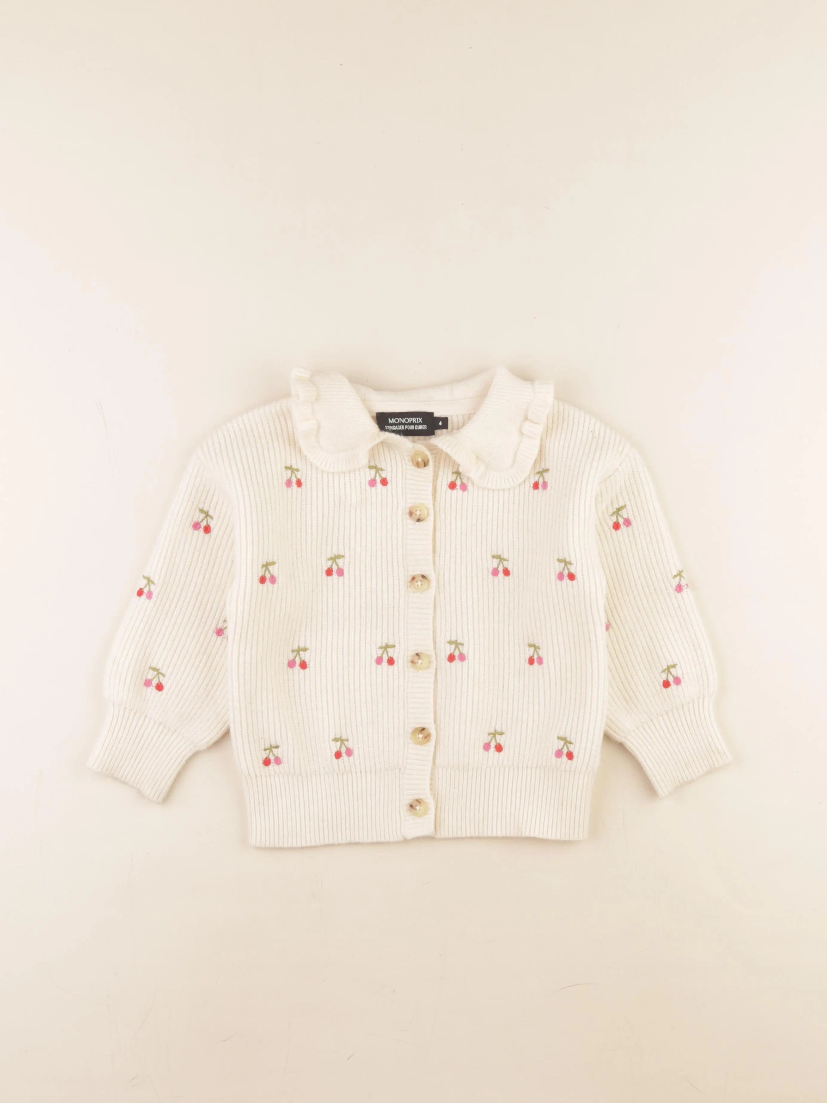 Monoprix - gilet beige - 4 ans